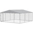 pawhut-grand-chenil-ext-rieur-13-x-13-x-6-5-toit-imperm-able-double-verrou-argen image 2