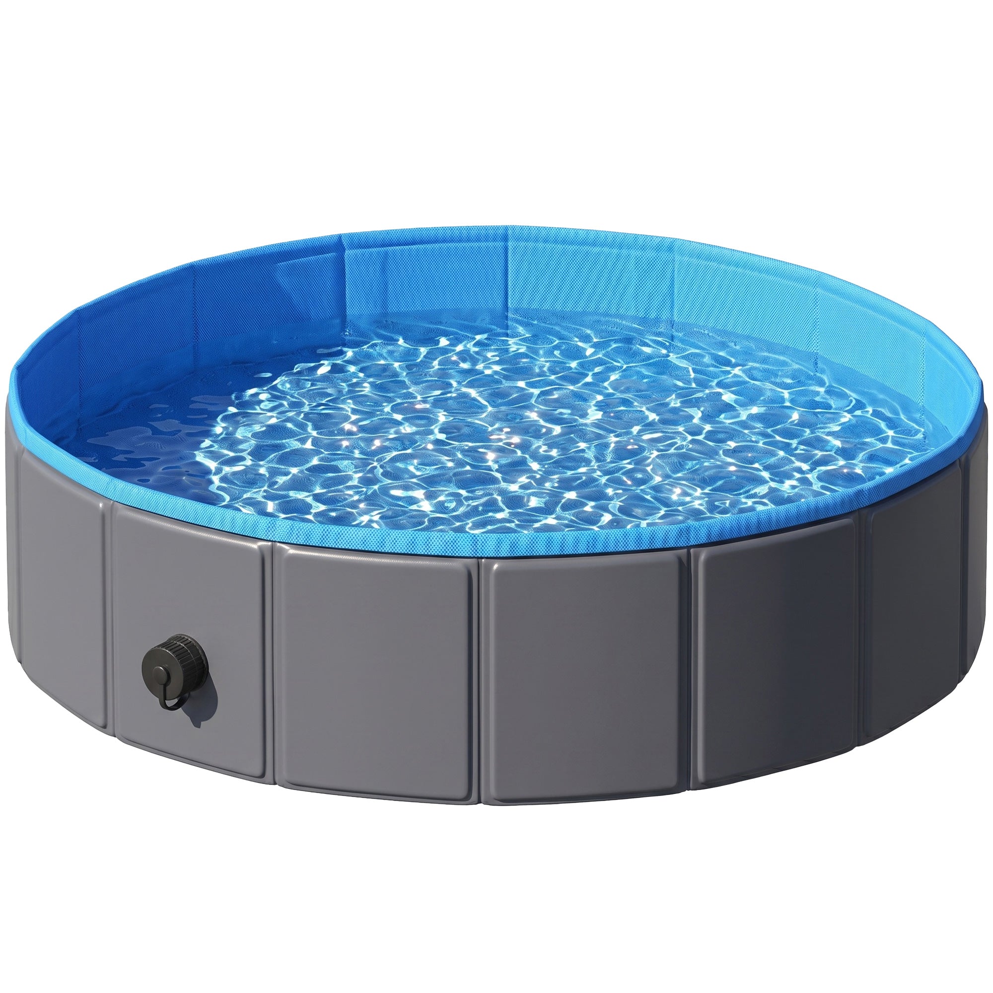 pawhut-piscine-chien-pliable-100x30-cm-pvc-pais-base-antid-rapante-bleu-gris image 2