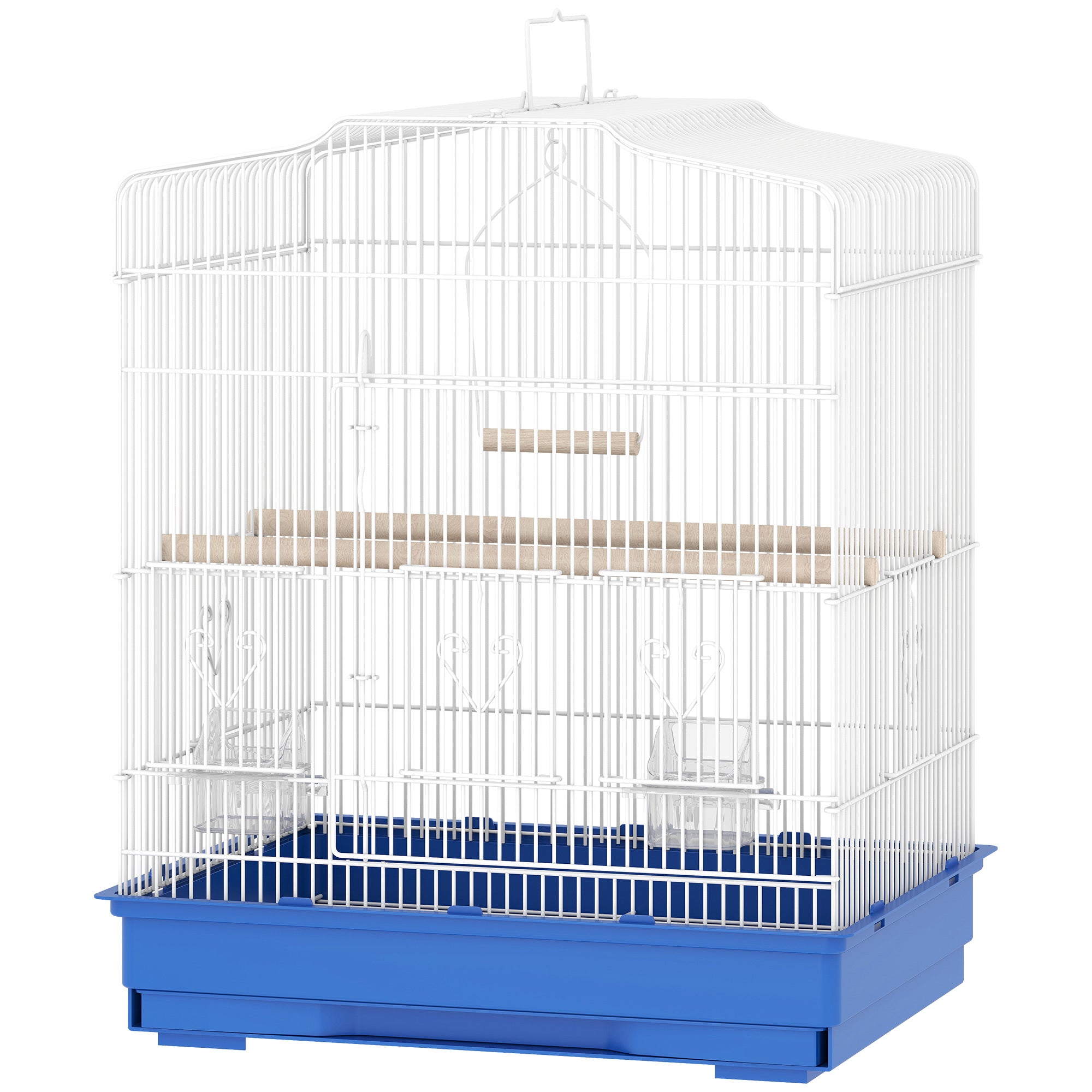 pawhut-cage-oiseaux-23-pour-pinsons-canaris-et-perruches-avec-perchoirs-bleue image 2