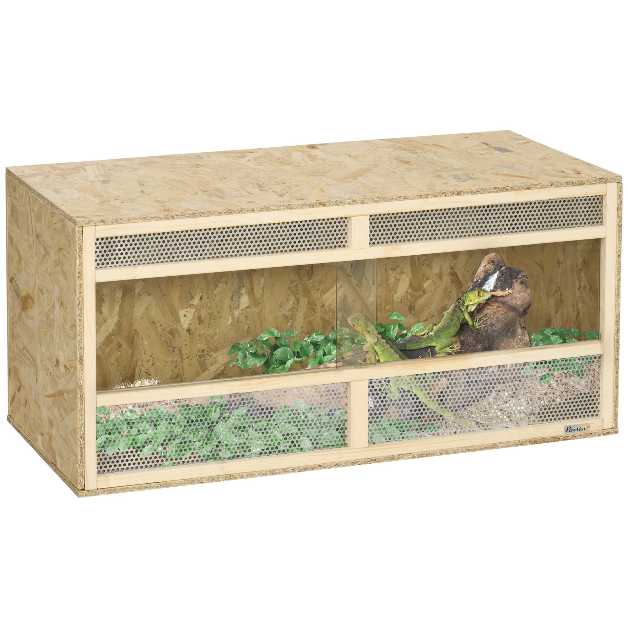 pawhut-terrarium-reptile-58-gallons-portes-coulissantes-naturel image 1