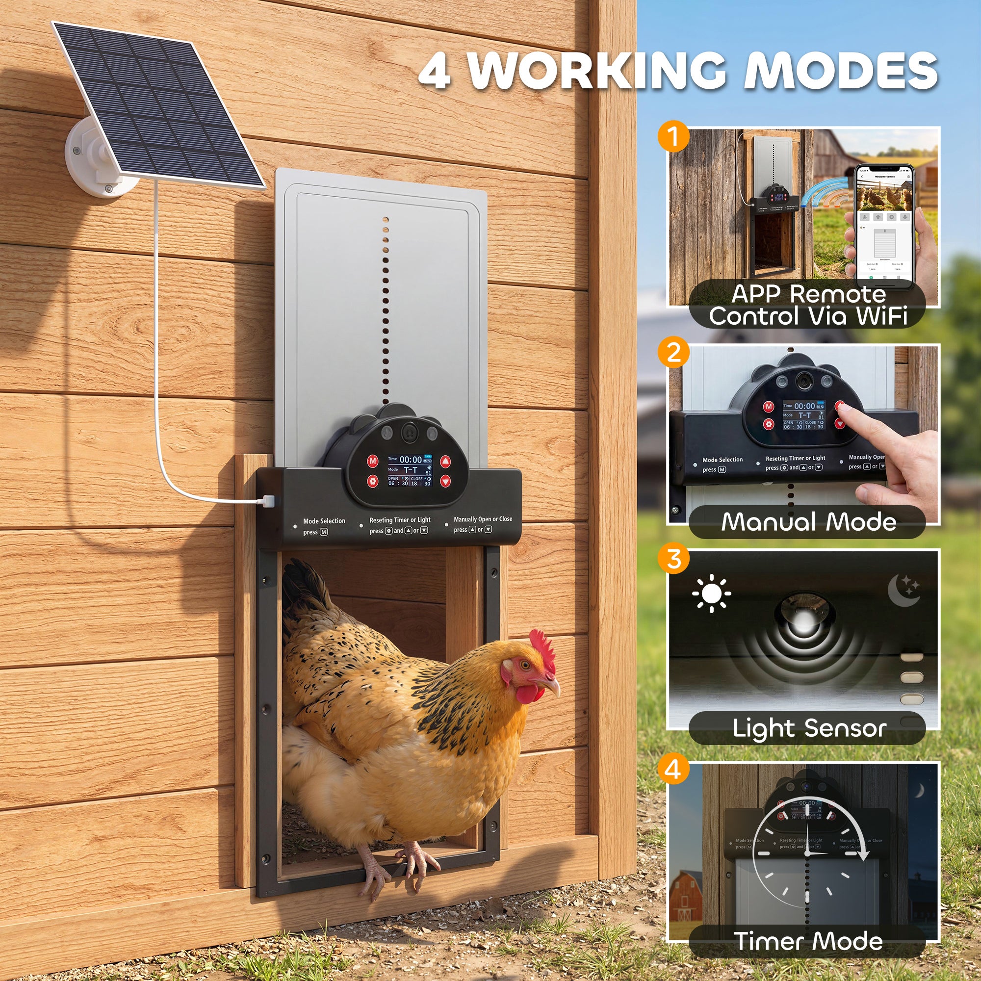 pawhut-porte-automatique-poulailler-avec-cam-ra-2k-wifi-et-solaire-5200mah image 7