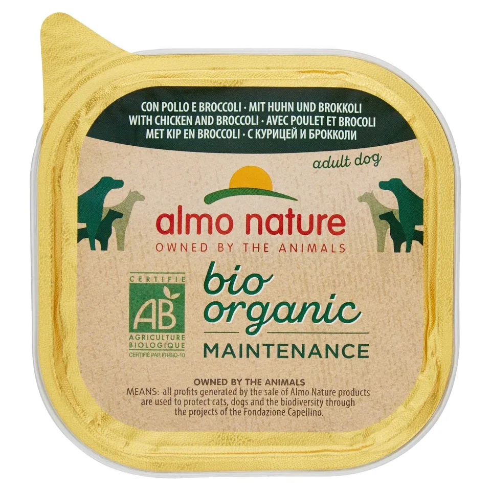 almo-nature-bio-organic-p-t-humide-pour-chien-poulet-et-brocoli-9-x-300g image 1