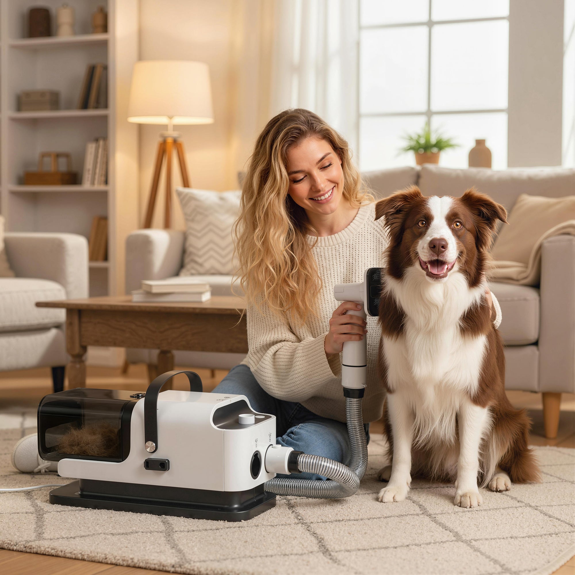 pawhut-kit-toilettage-chien-aspirateur-5-en-1-avec-s-choir-et-tondeuse-1-8l-1200 image 3