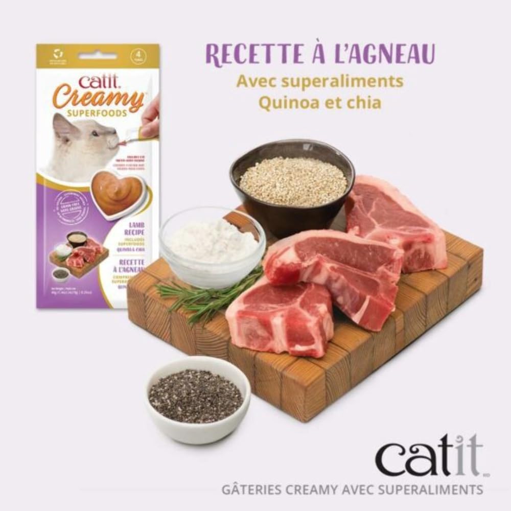 catit-creamy-superfood-p-te-l-cher-pour-chat-8-x-10-g-poulet-agneau-saumon-thon image 7