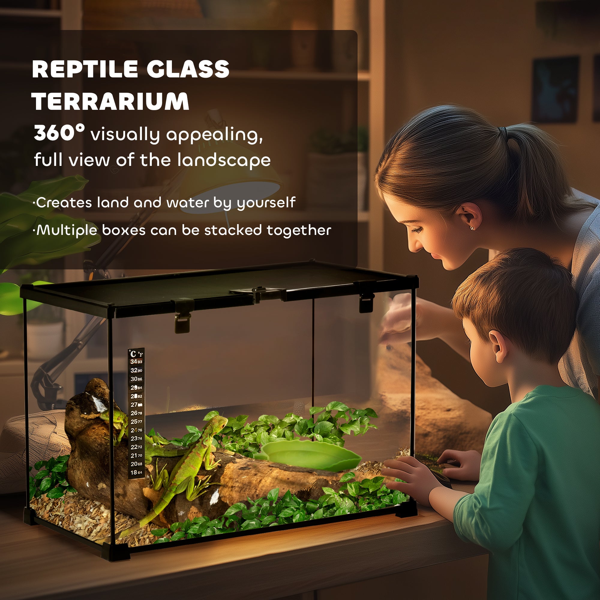 pawhut-terrarium-reptile-360-anti-vasion-ventil-50-x-30-x-35-cm image 6