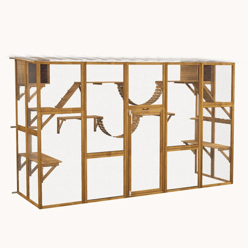 pawhut-enclos-ext-rieur-catio-avec-toit-300-x-95-x-188-cm-jaune image 1