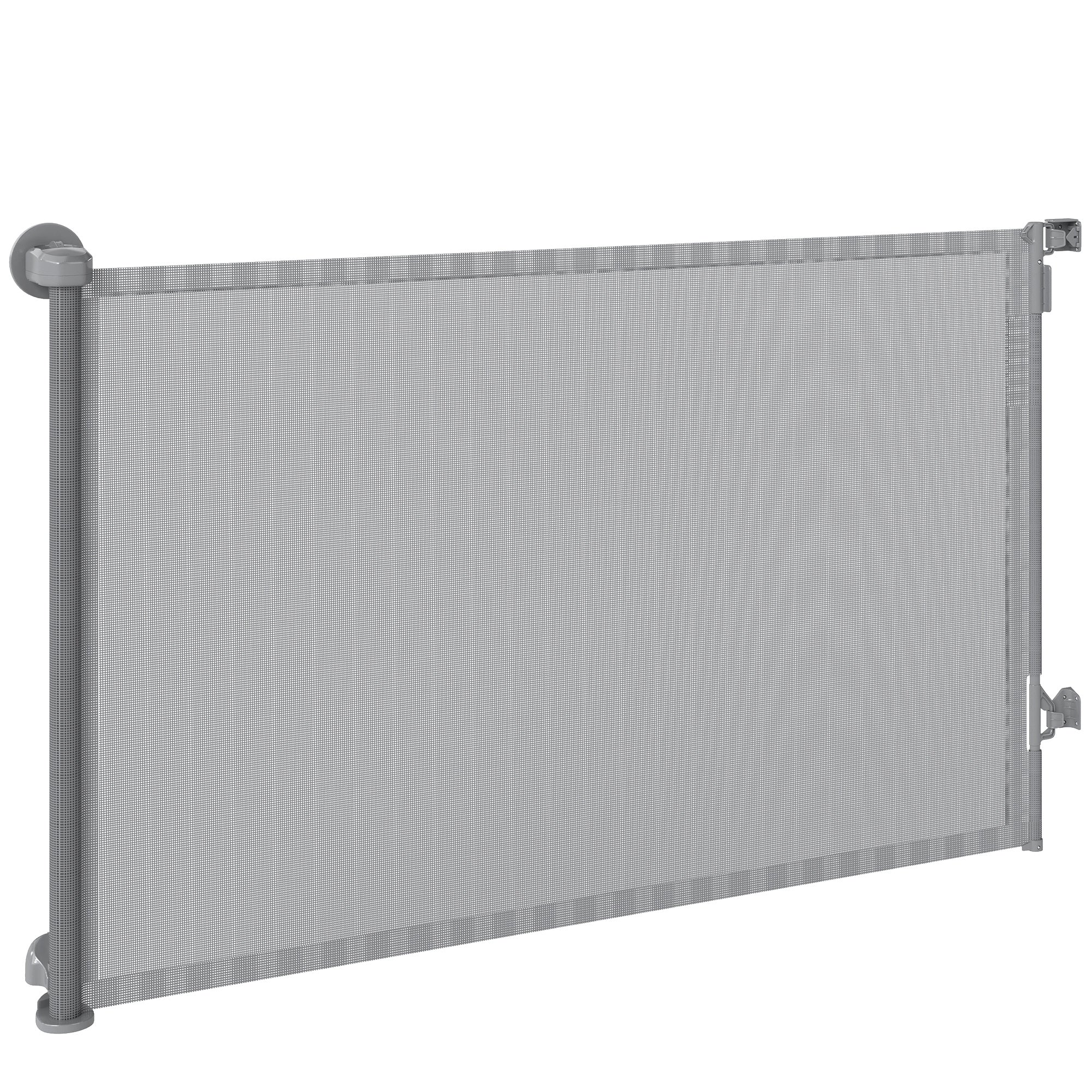 pawhut-barri-re-s-curit-r-tractable-140-cm-sans-seuil-gris image 2