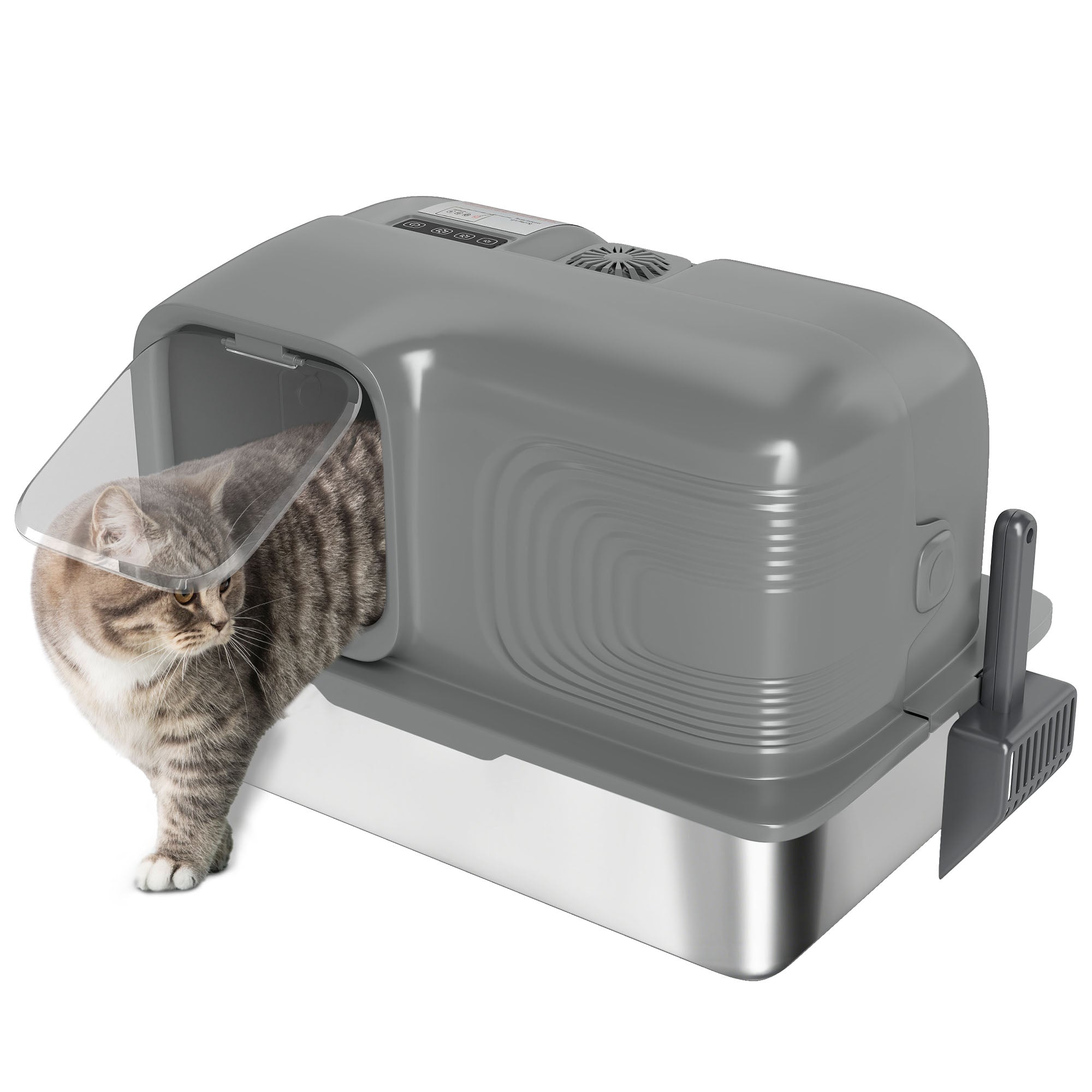 pawhut-bac-liti-re-chat-inox-65-l-extra-large-avec-d-odoriseur-plasma image 1
