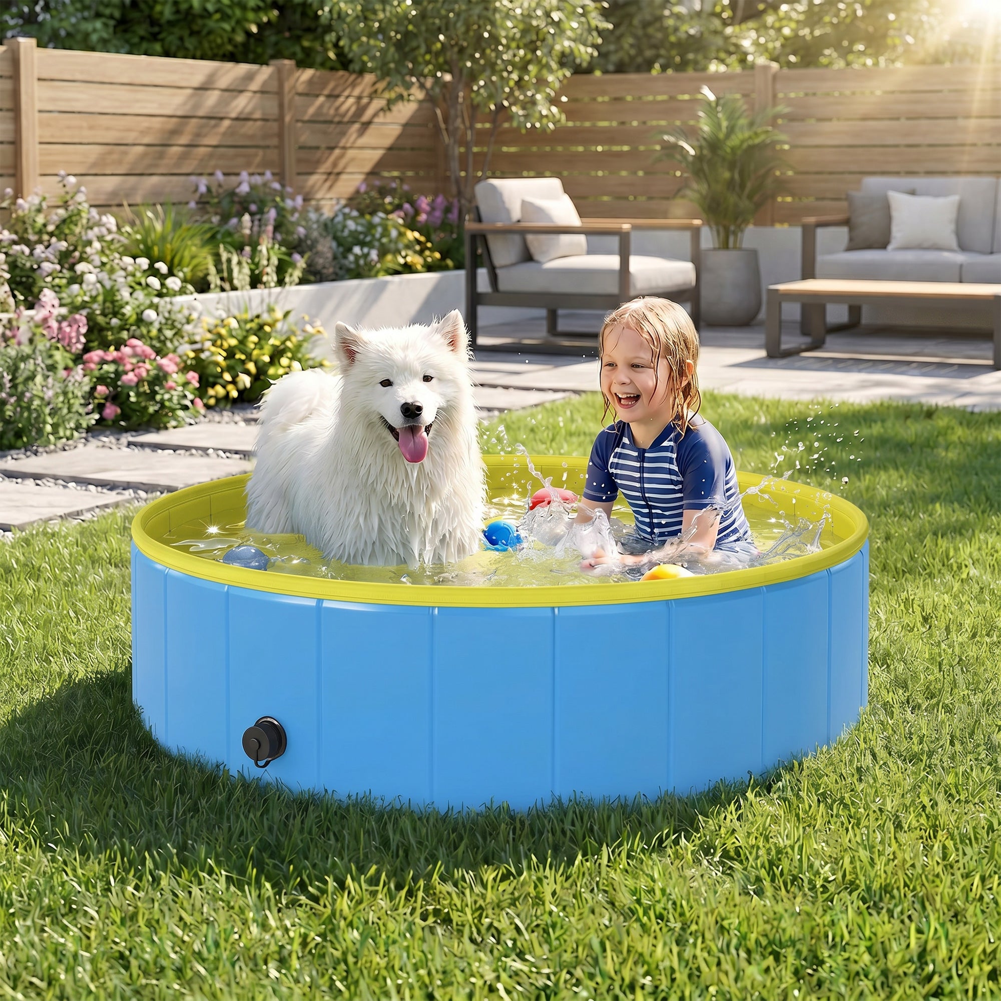 pawhut-piscine-pliable-pour-chien-120-x-30-cm-pvc-pais-antid-rapante-bleu-et-jau image 3