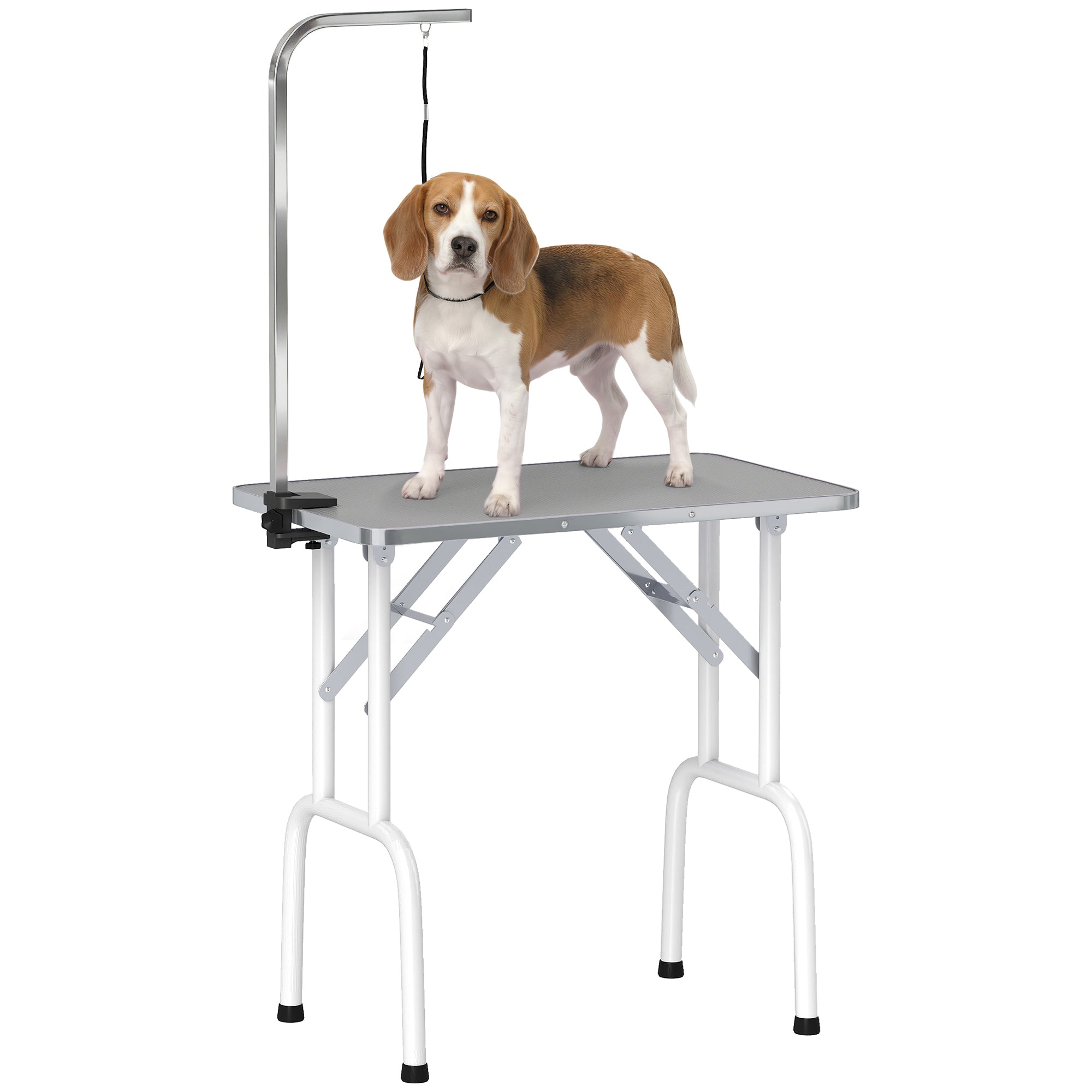 pawhut-table-de-toilettage-pliable-32-pouces-pour-chiens-petits-et-moyens-bras-r image 1