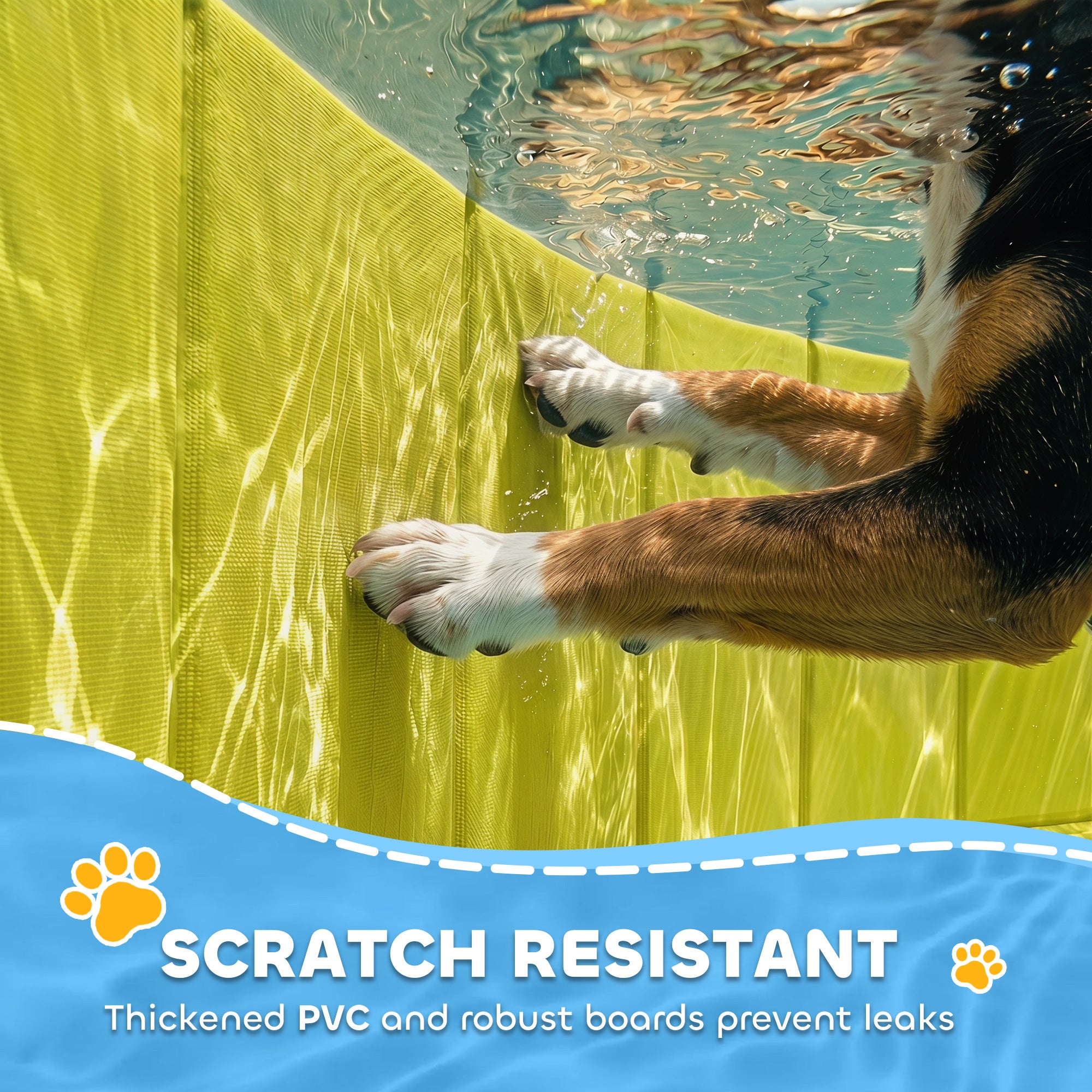 pawhut-piscine-chien-pliable-100-x-30-cm-bleu-jaune image 7
