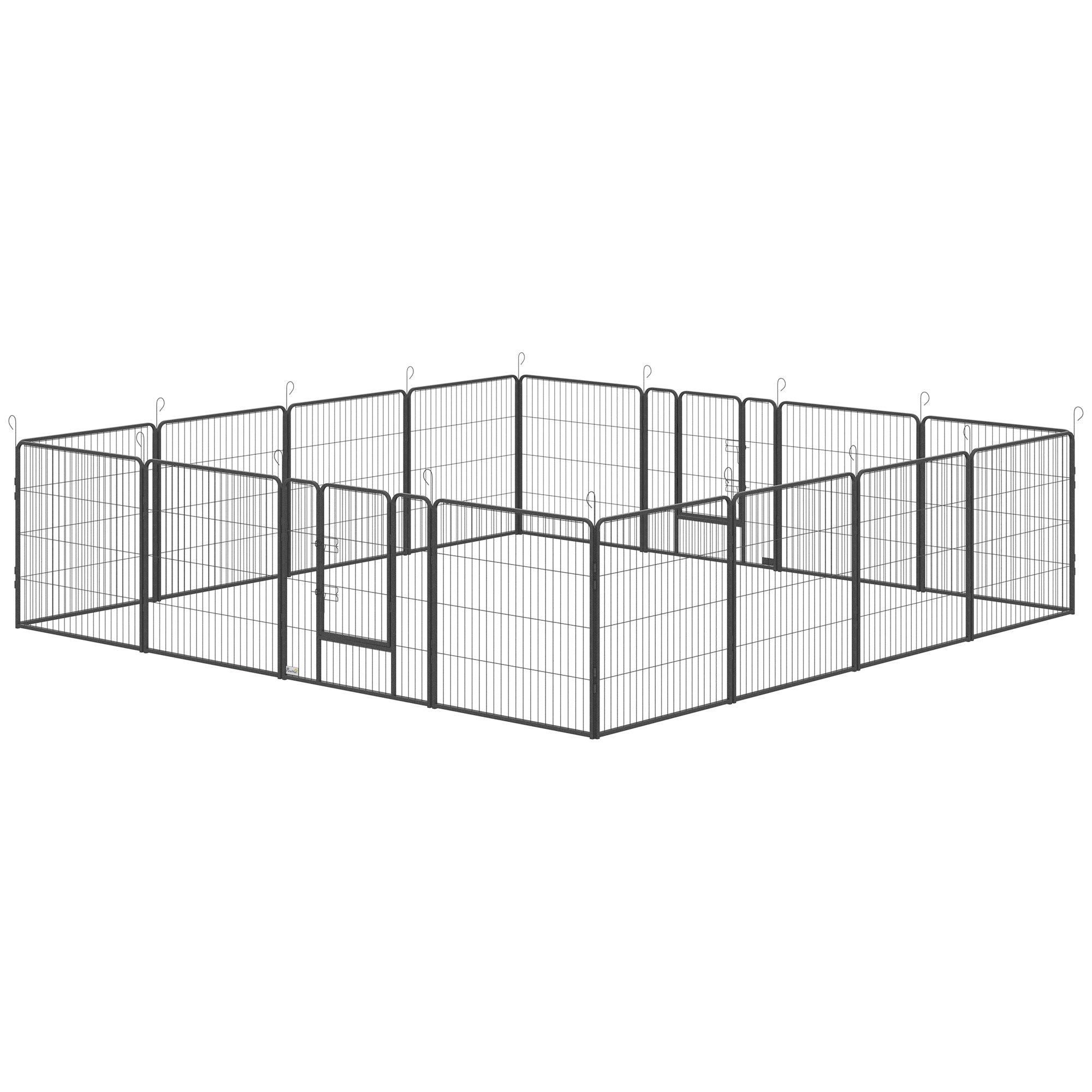 pawhut-parc-pour-chiens-16-panneaux-80-cm-modulaire-int-rieur-ext-rieur image 2