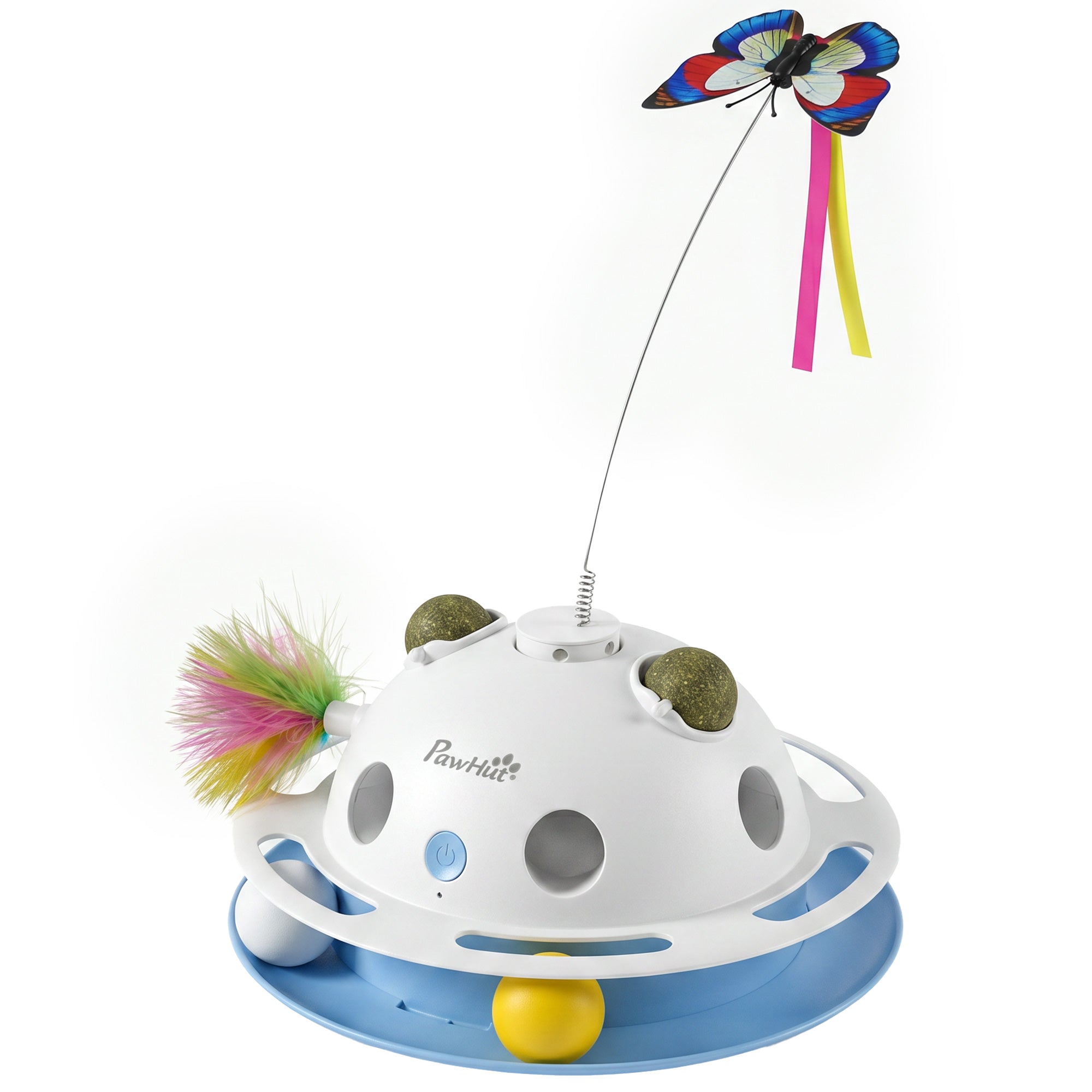 pawhut-jouet-chat-interactif-4-en-1-papillon-herbe-chat-plumes-capteur image 2