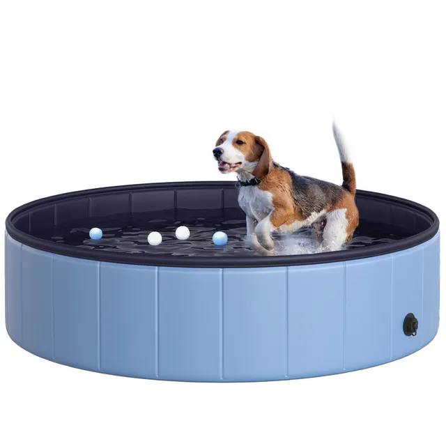 pawhut-piscine-pour-chien-pliable-120-x-30-cm-bleue-antid-rapante image 1