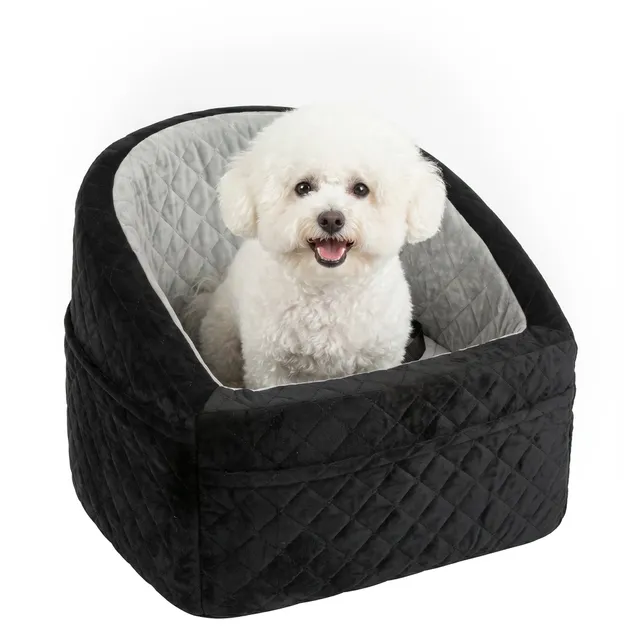 pawhut-si-ge-auto-pour-chien-petites-races-moins-de-10kg-lit-lavable-gris image 1