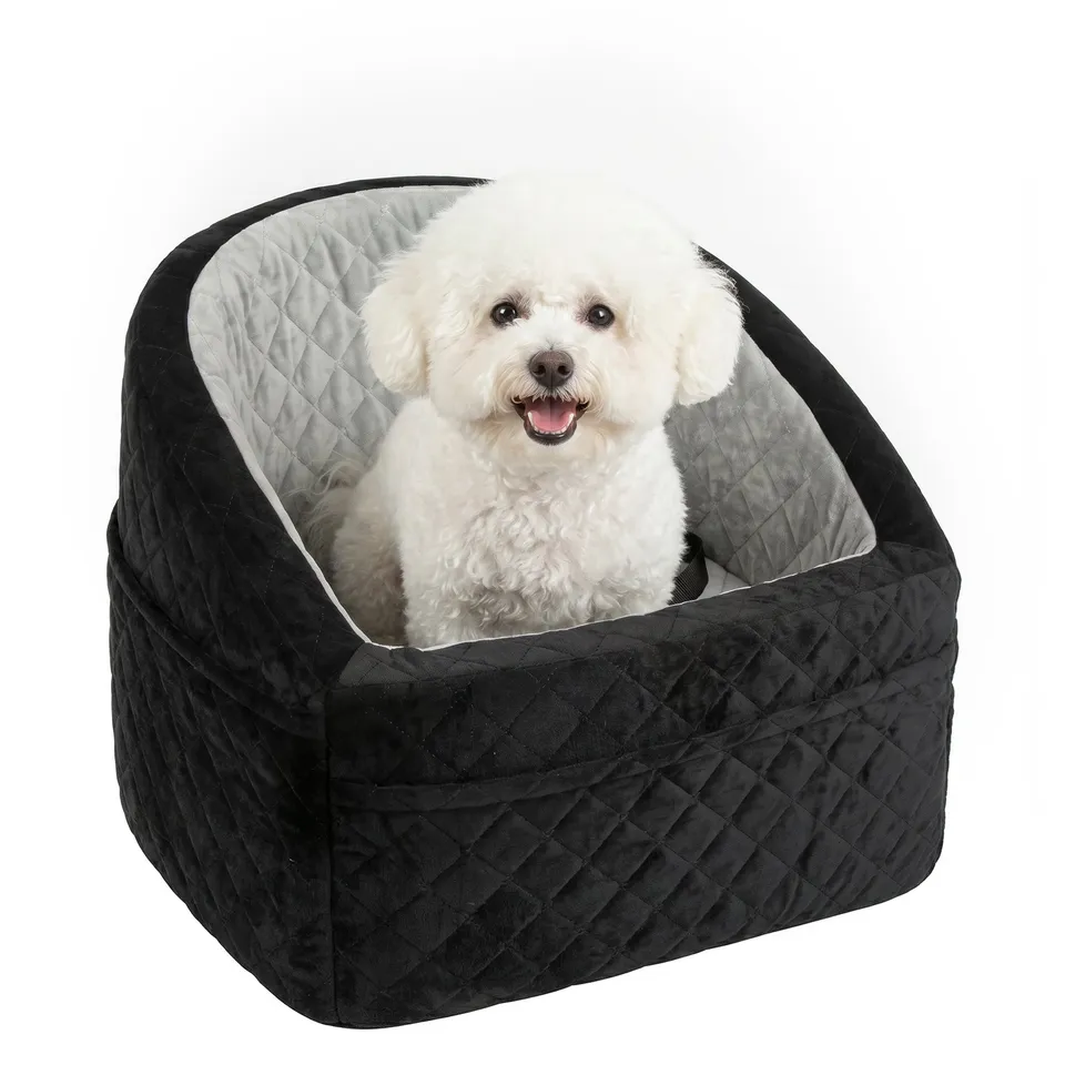 pawhut-si-ge-auto-pour-chien-petites-races-moins-de-10kg-lit-lavable-gris image 1