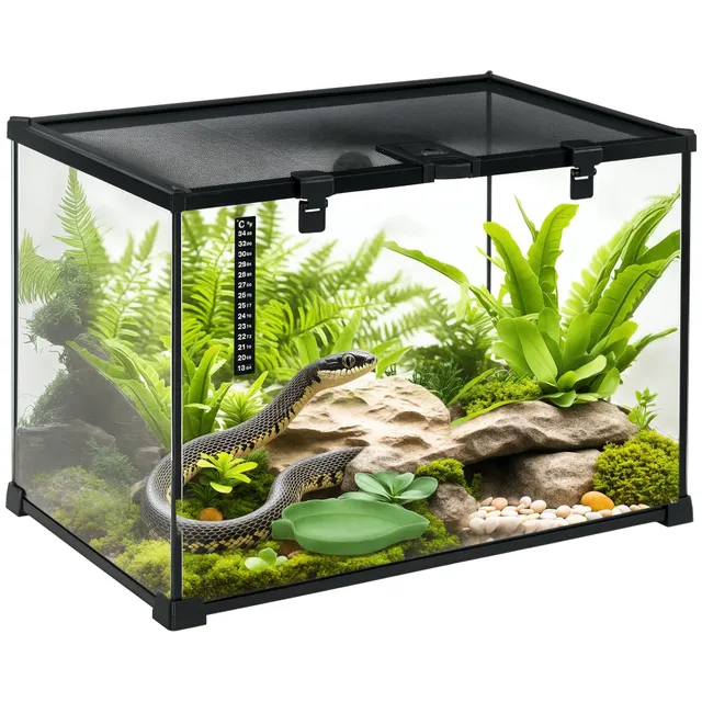 pawhut-terrarium-reptile-360-anti-vasion-ventil-50-x-30-x-35-cm image 1