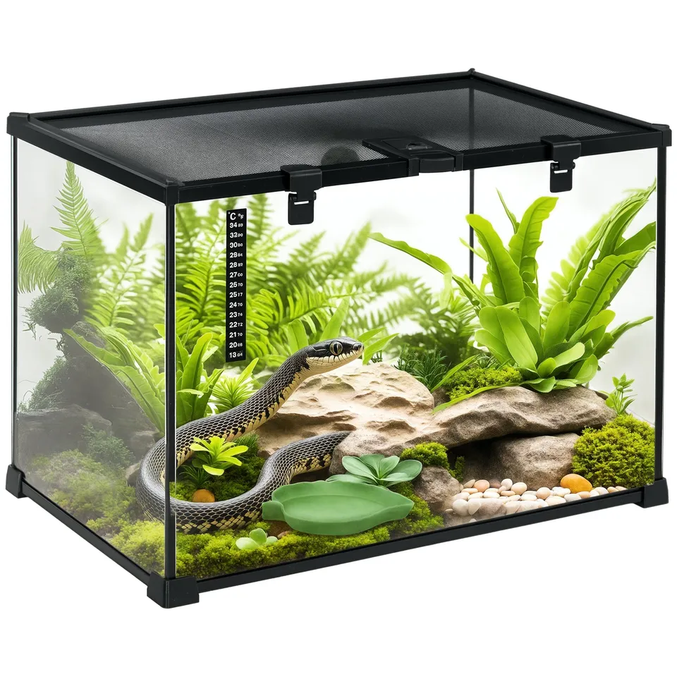 pawhut-terrarium-reptile-360-anti-vasion-ventil-50-x-30-x-35-cm image 1