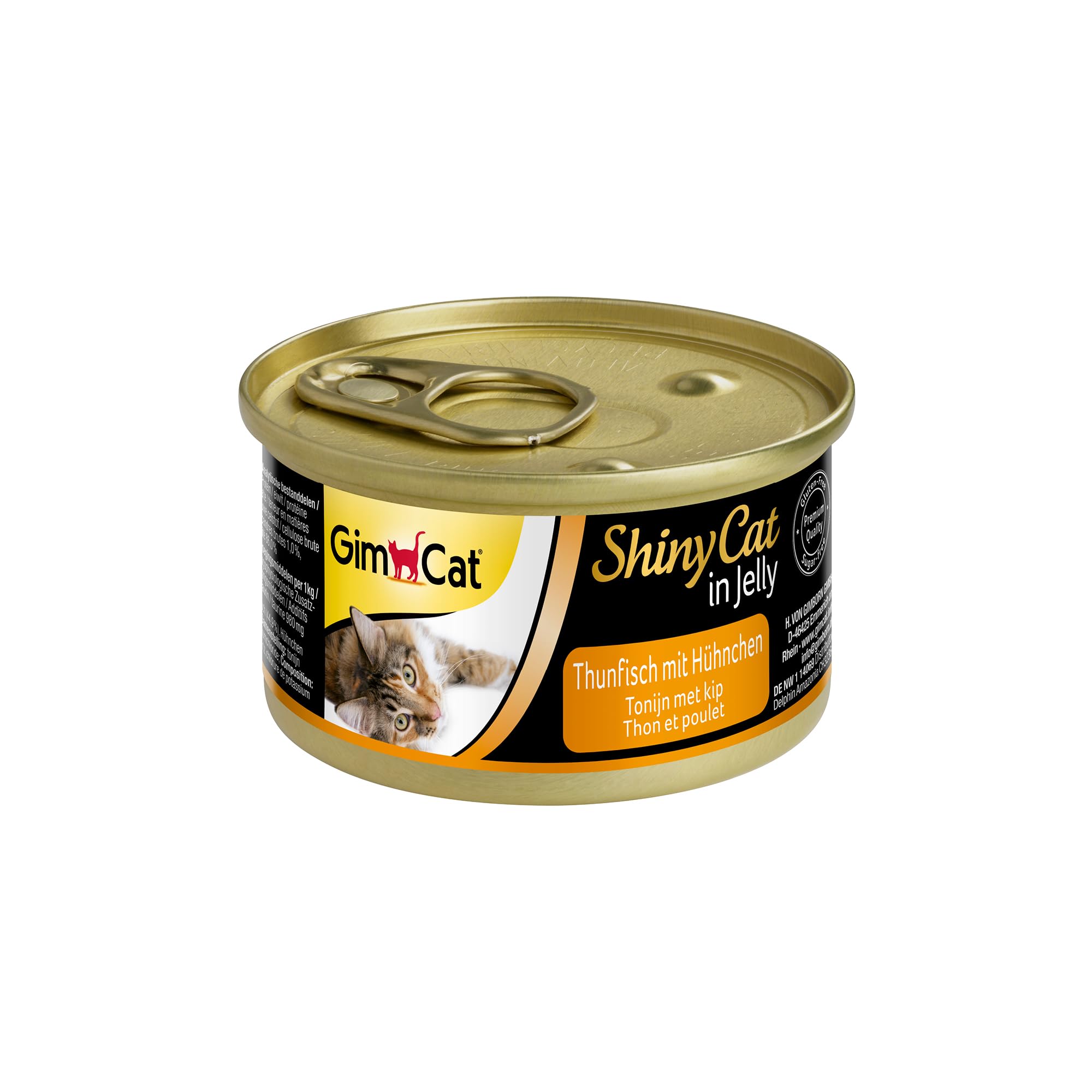 gimcat-shinycat-en-gel-e-thon-et-poulet-lot-de-24-bo-tes-de-70-g image 1