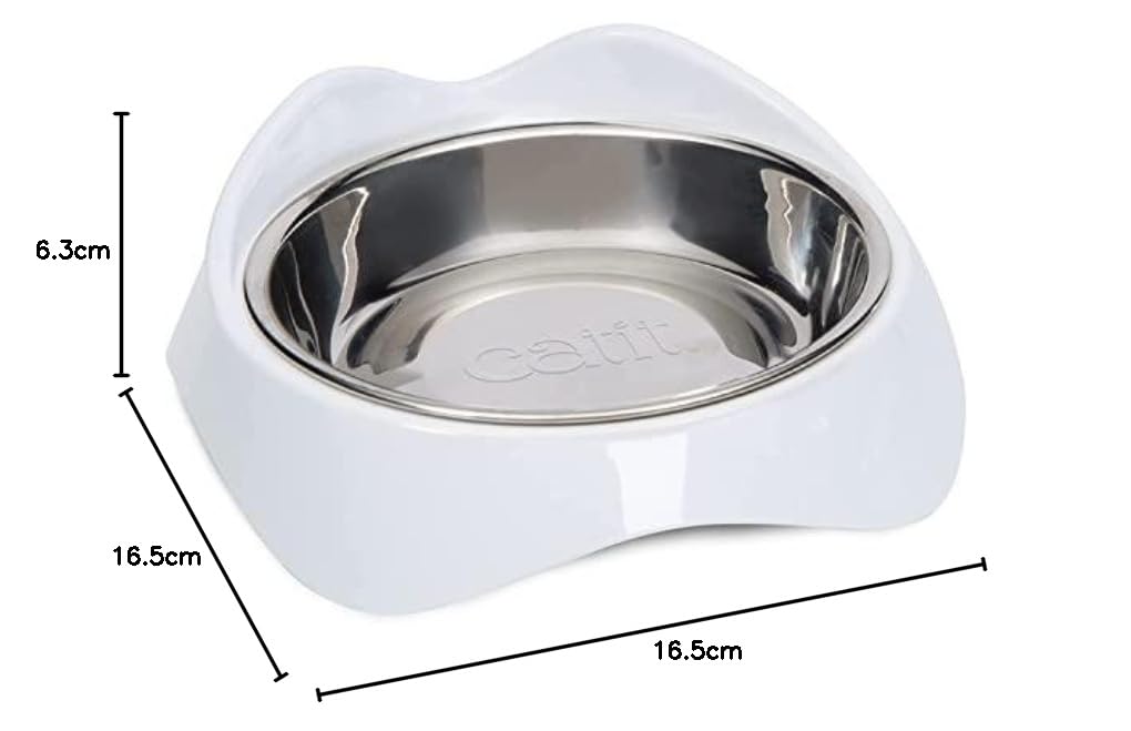catit-pixi-gamelle-simple-blanche-pour-chat-avec-insert-inox-200-ml image 7