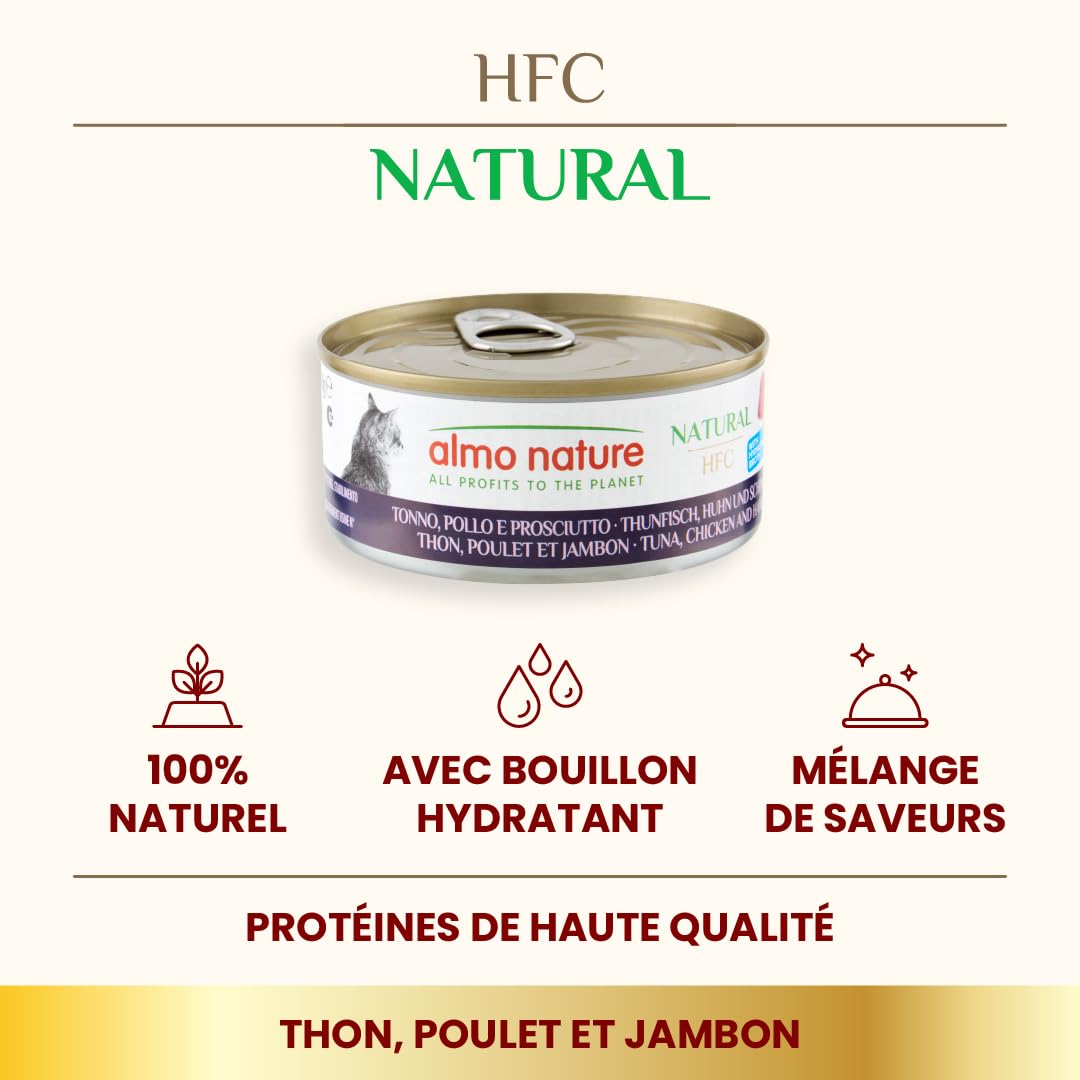 almo-nature-hfc-natural-thon-poulet-et-jambon-nourriture-humide-24-x-150g image 2