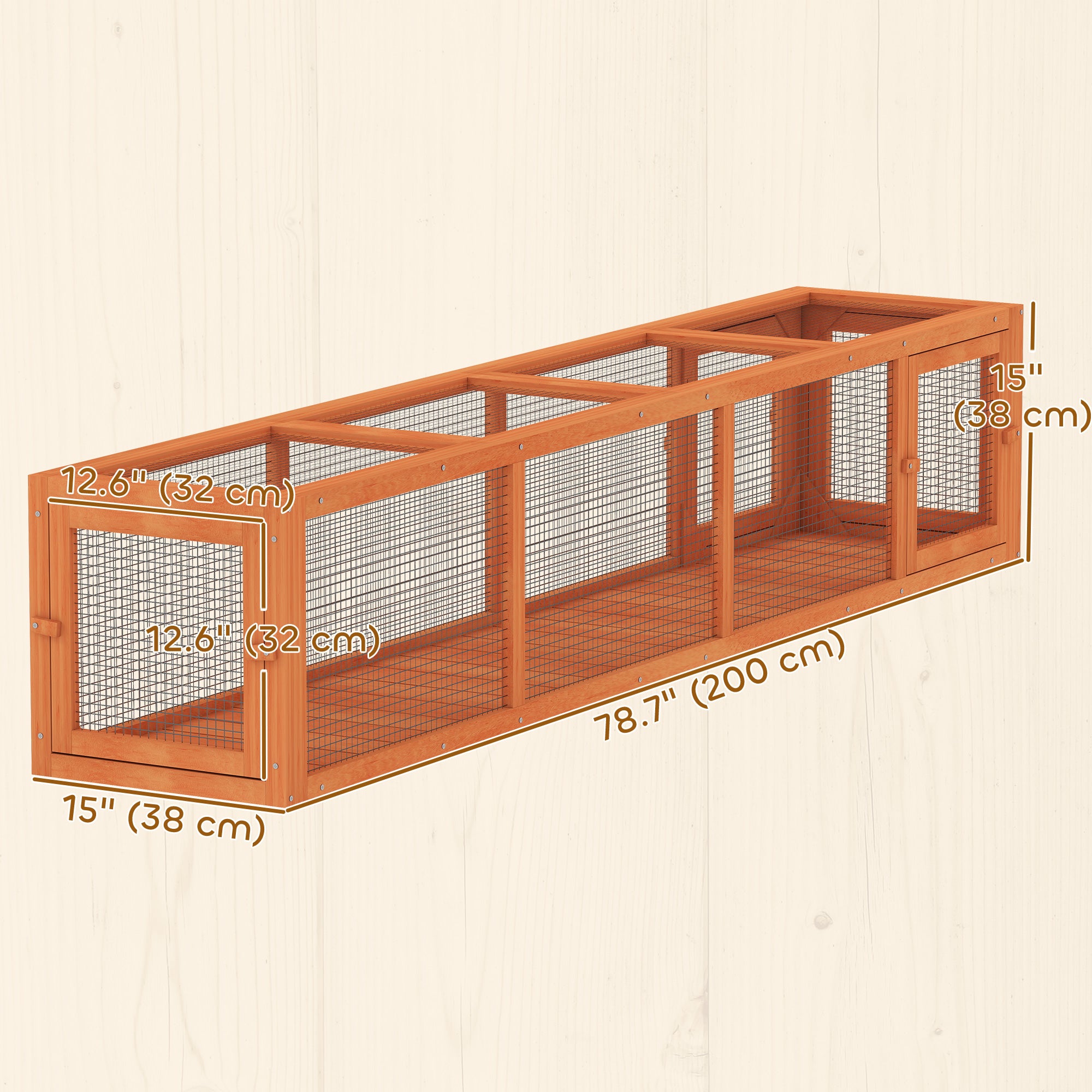 pawhut-tunnel-labyrinthe-ext-rieur-pour-chat-200-cm-avec-4-portes-orange image 5