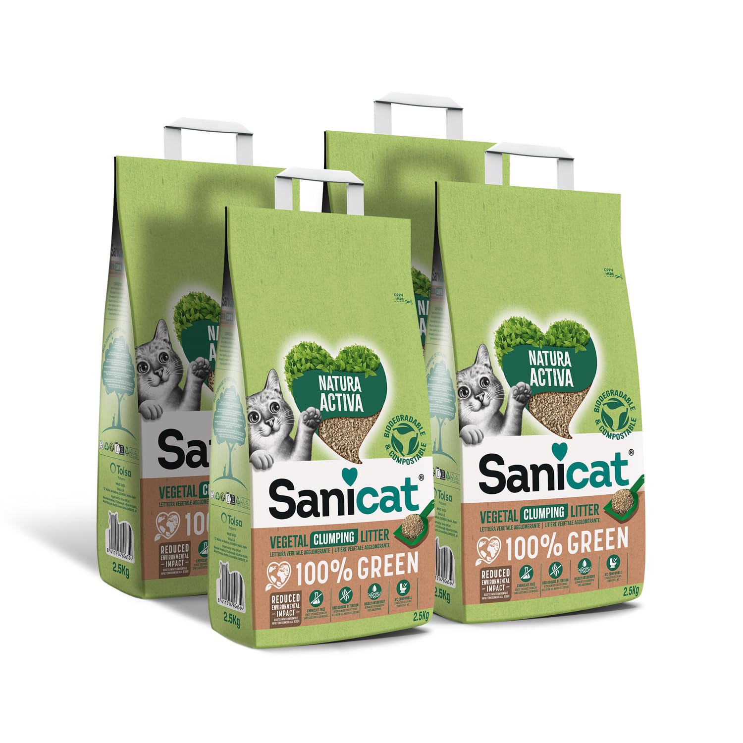 sanicat-natura-activa-100-green-liti-re-v-g-tale-agglom-rante-4-x-2-5-kg image 1