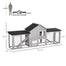 pawhut-clapier-ext-rieur-210-cm-double-enclos-avec-toit-tanche-gris image 4