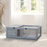 pawhut-maison-tortue-en-bois-36-int-rieur-ext-rieur-2-pi-ces-gris image 4