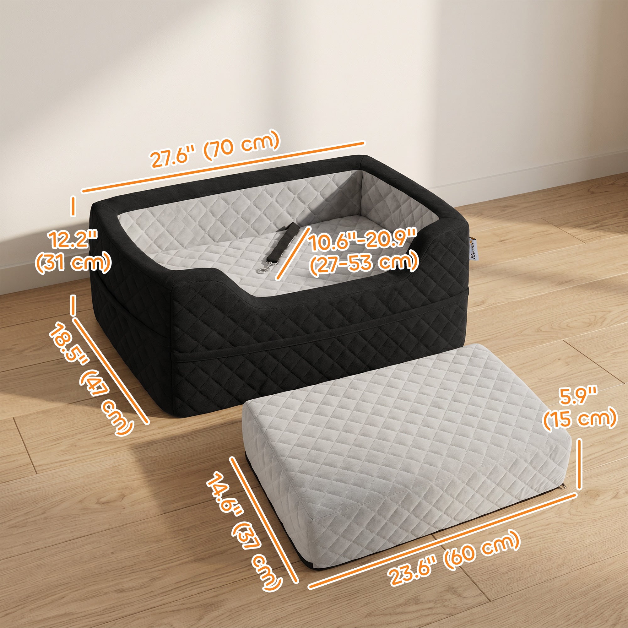 pawhut-si-ge-auto-rehausseur-pour-chien-petit-chien-moins-de-10kg-lit-de-voyage- image 5
