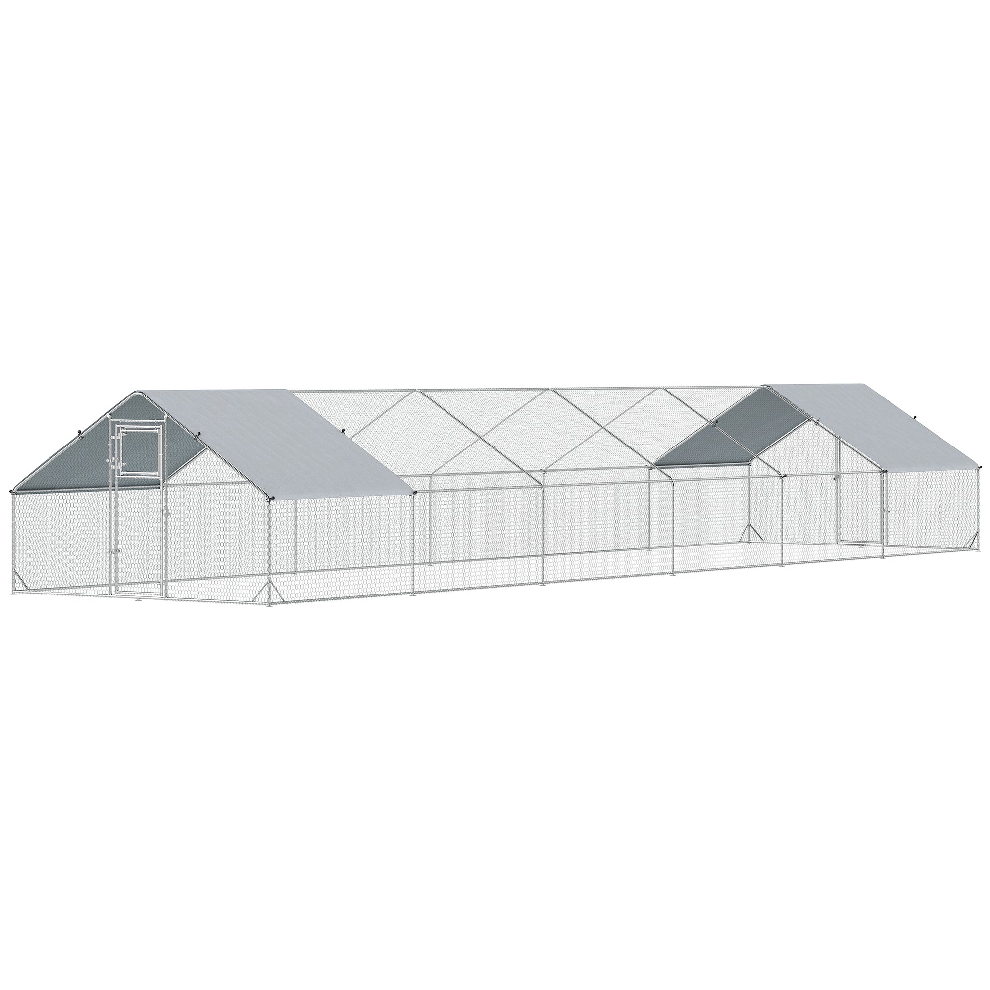 pawhut-poulailler-ext-rieur-xl-avec-toit-anti-uv-pour-36-50-poules-12-x-3-x-2-m- image 2