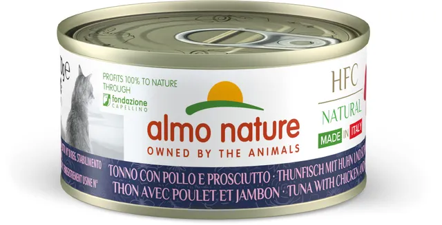 almo-nature-hfc-made-in-italy-nourriture-humide-pour-chat-adulte-thon-poulet-jam image 1