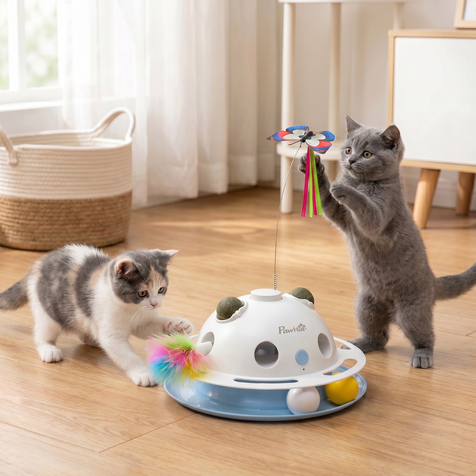 pawhut-jouet-chat-interactif-4-en-1-papillon-herbe-chat-plumes-capteur image 3