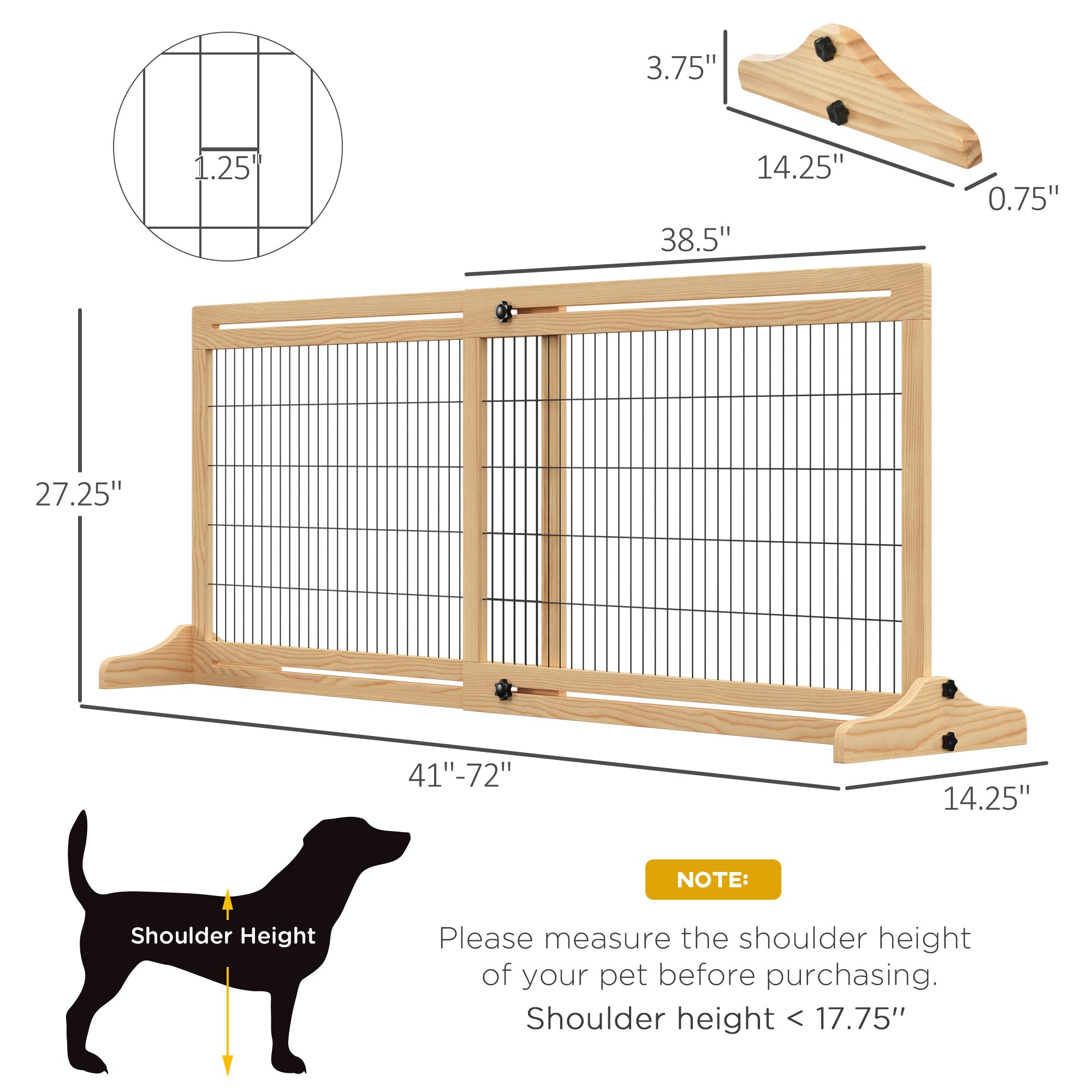 pawhut-barri-re-pour-animaux-autoportante-extra-large-longueur-r-glable-naturel image 6