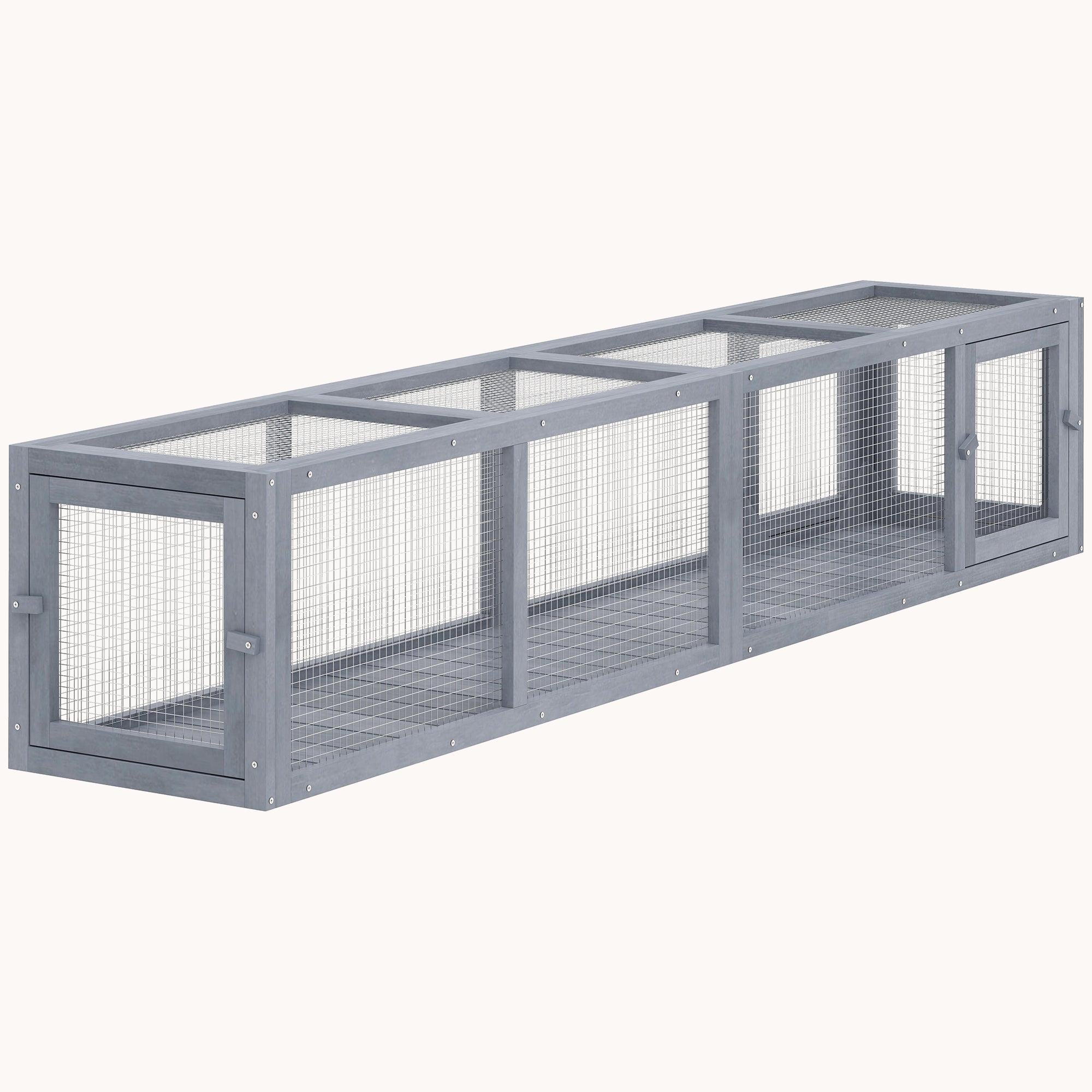pawhut-tunnel-d-ext-rieur-pour-chat-en-bois-200-cm-79-gris-fonc image 2