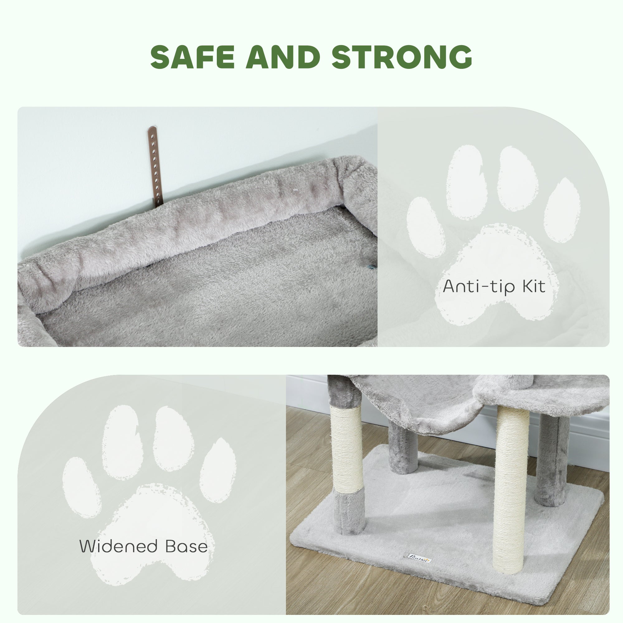 pawhut-arbre-chat-175-cm-avec-2-niches-3-hamacs-gris-clair image 8