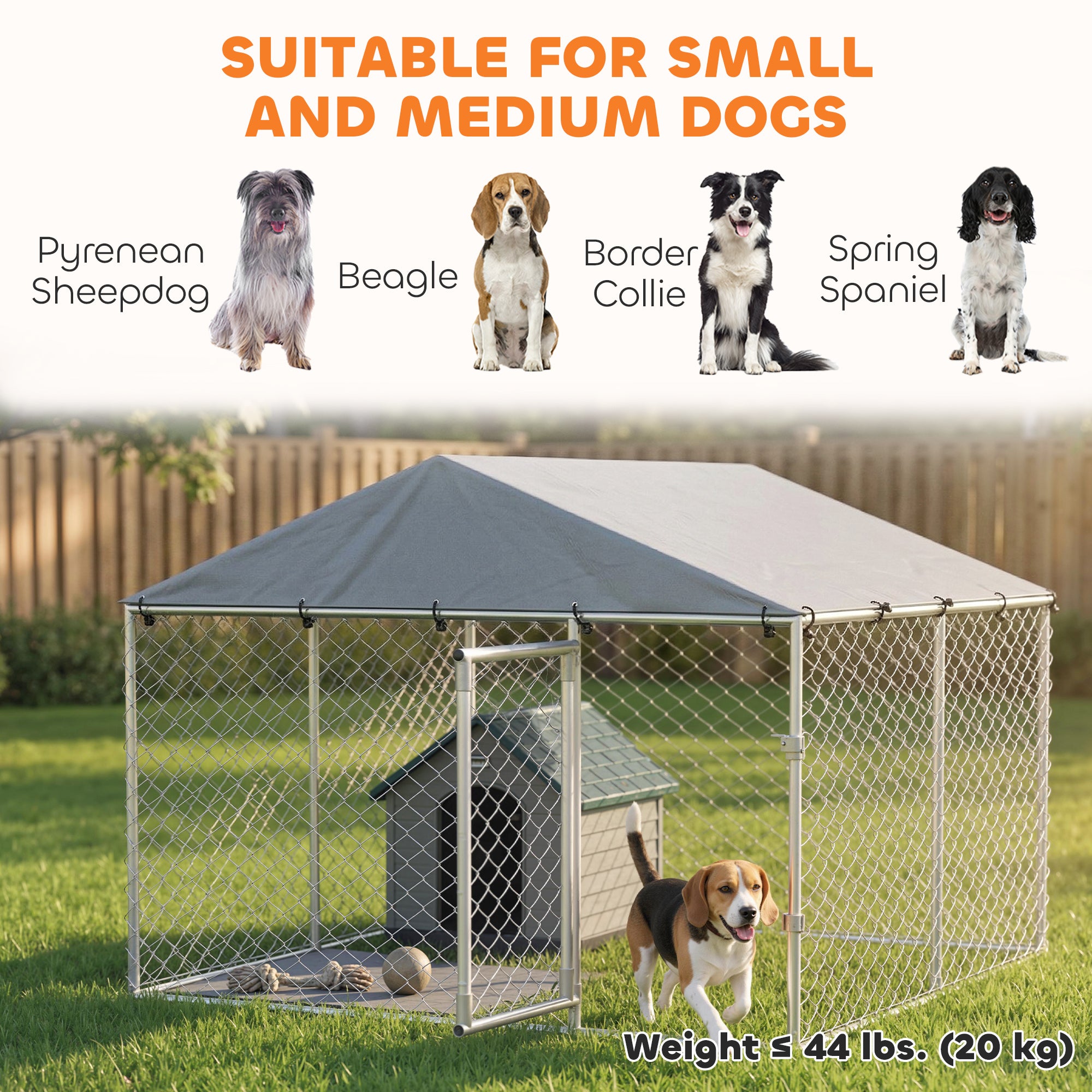 pawhut-chenil-ext-rieur-chien-228-x-228-x-170-cm-grillag-gris-argent image 6