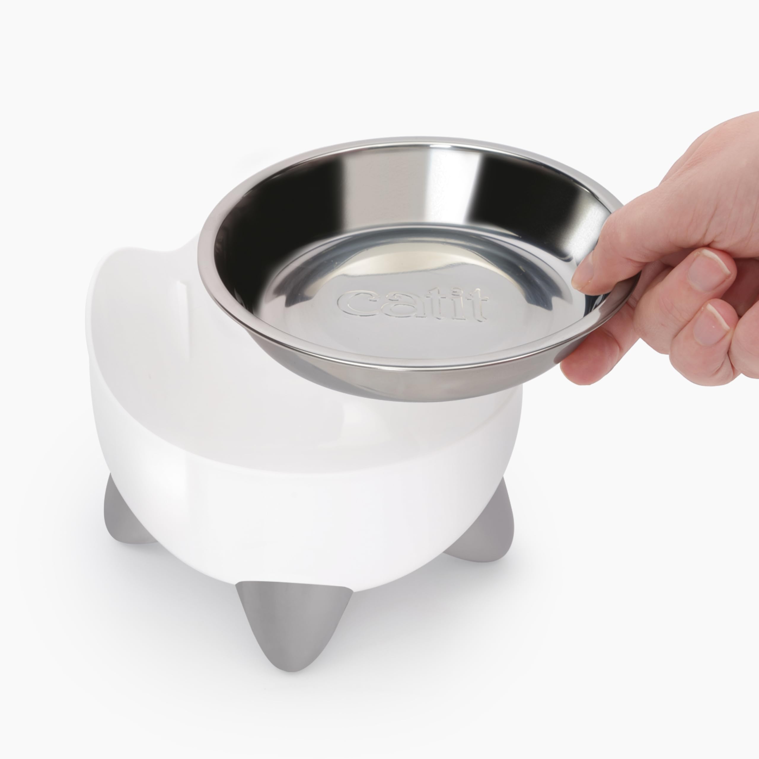 catit-pixi-combo-kit-fontaine-eau-pour-chat-gamelle-inox-anti-moustaches image 4