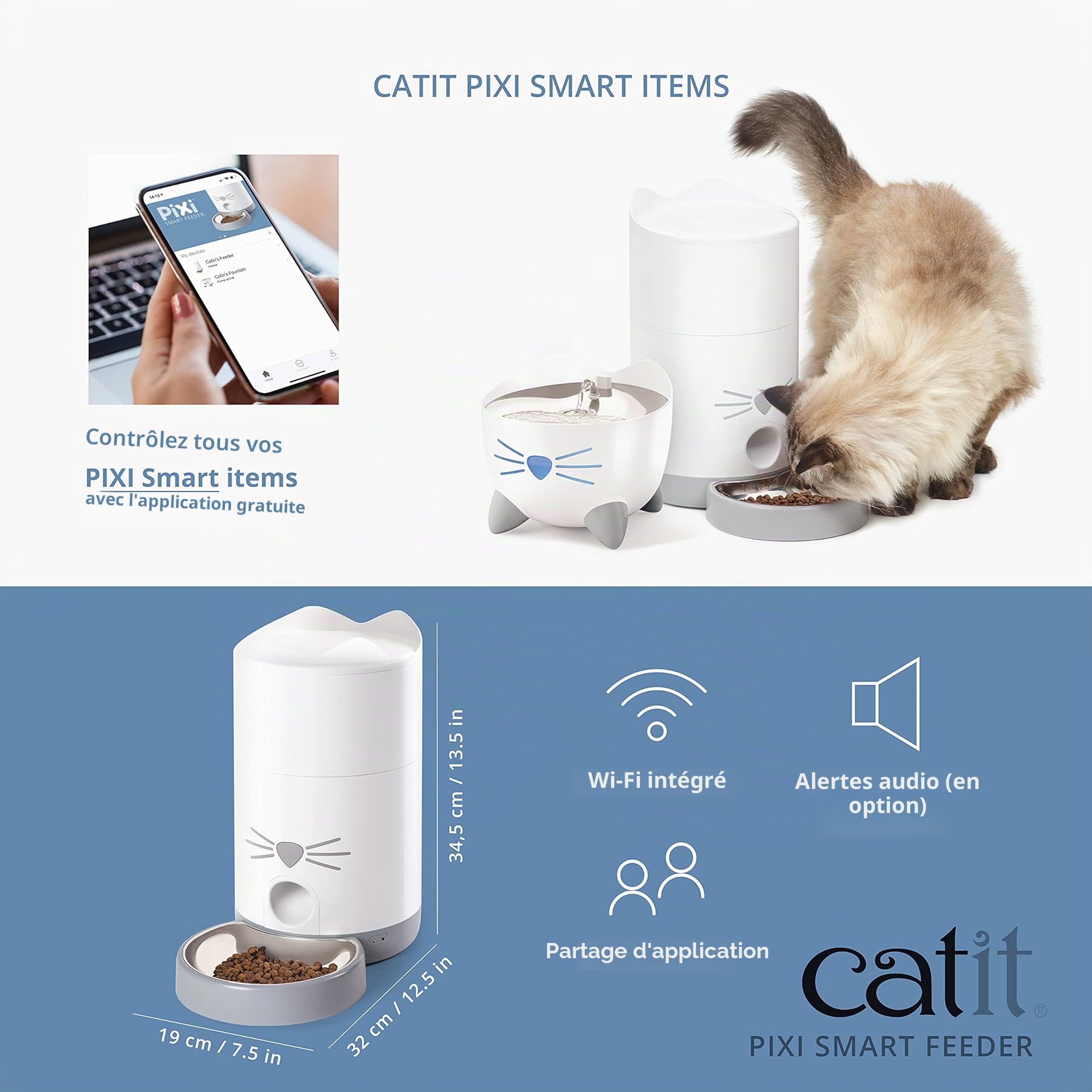 catit-pixi-smart-feeder-distributeur-automatique-connect-1-2-kg image 7