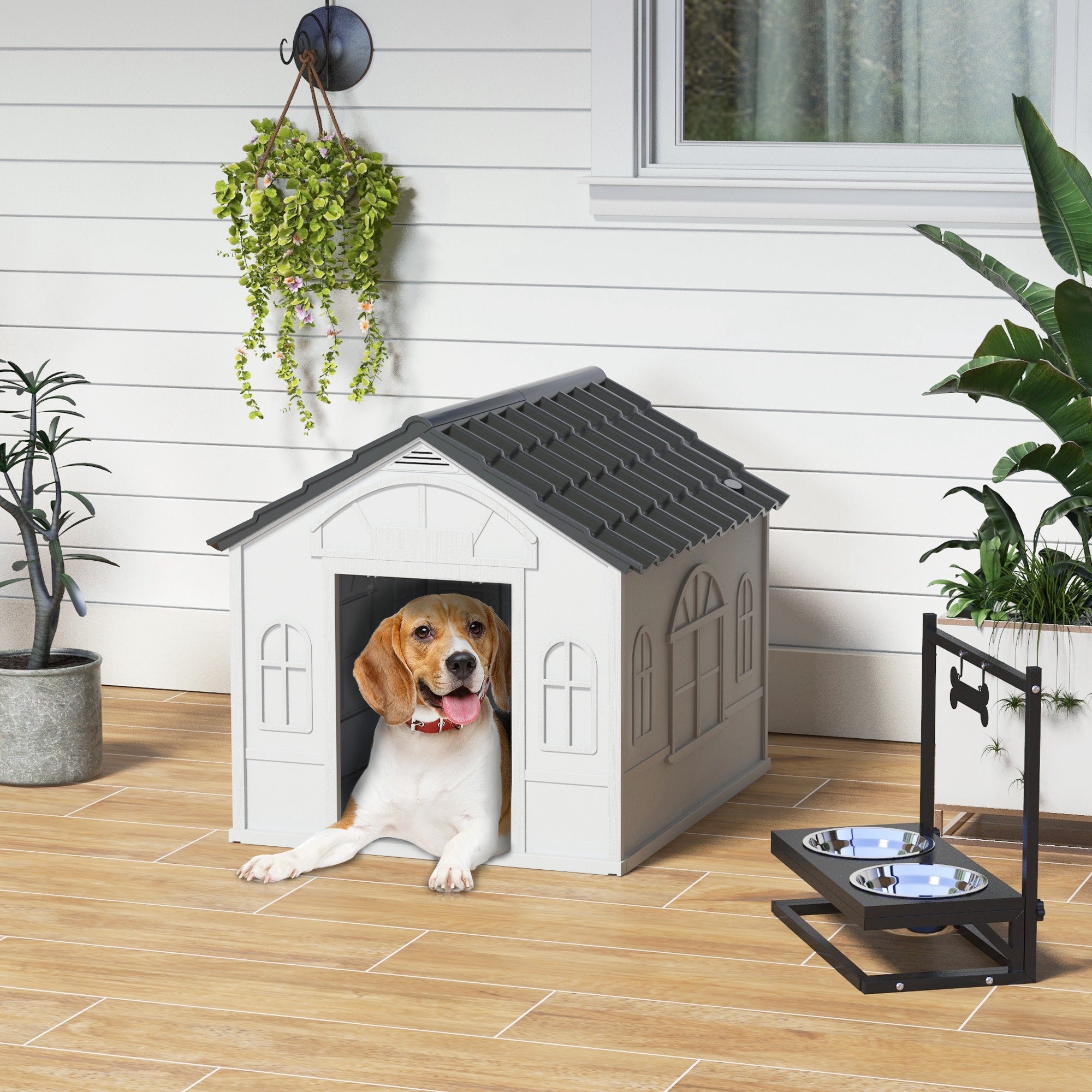 pawhut-niche-chien-ext-rieur-plastique-avec-ventilation-gris image 4