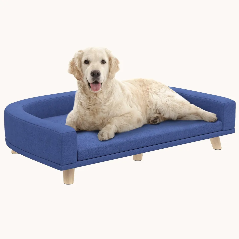 pawhut-canap-lit-pour-chiens-grandes-tailles-bleu-moelleux image 1