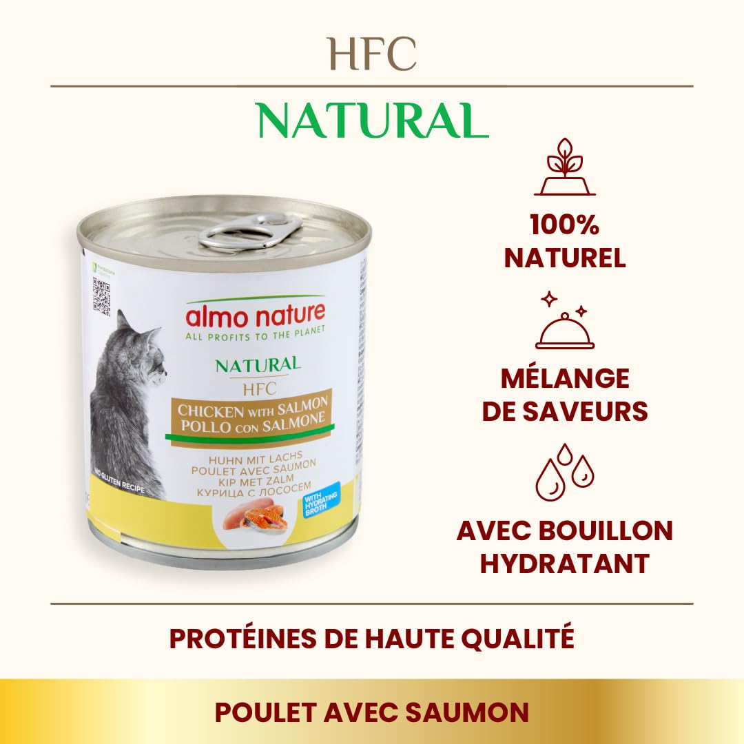 almo-nature-hfc-natural-poulet-et-saumon-nourriture-humide-chat-12-x-280-g image 2