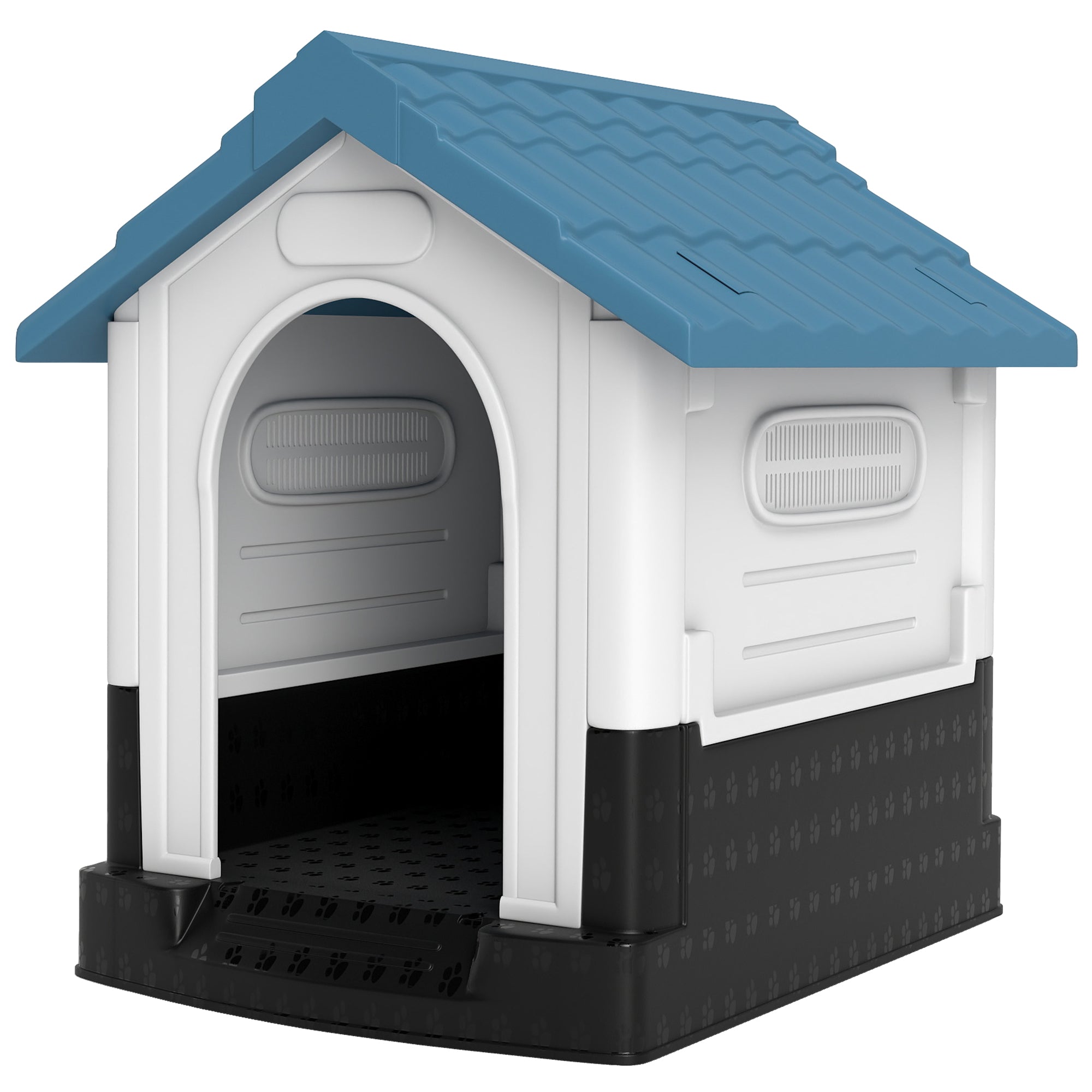 pawhut-niche-chien-plastique-ventil-e-petit-chien-bleu image 2