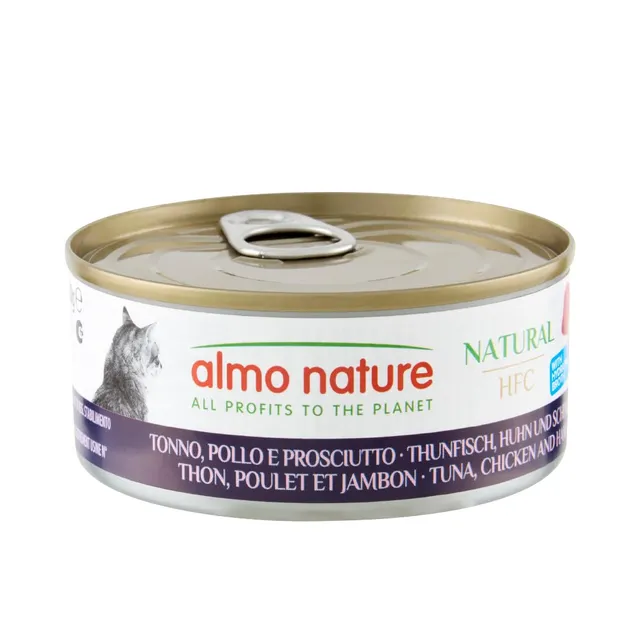 almo-nature-hfc-natural-thon-poulet-et-jambon-nourriture-humide-24-x-150g image 1