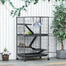 pawhut-cage-petits-animaux-50-5-tages-avec-hamac-et-6-portes-argent image 2