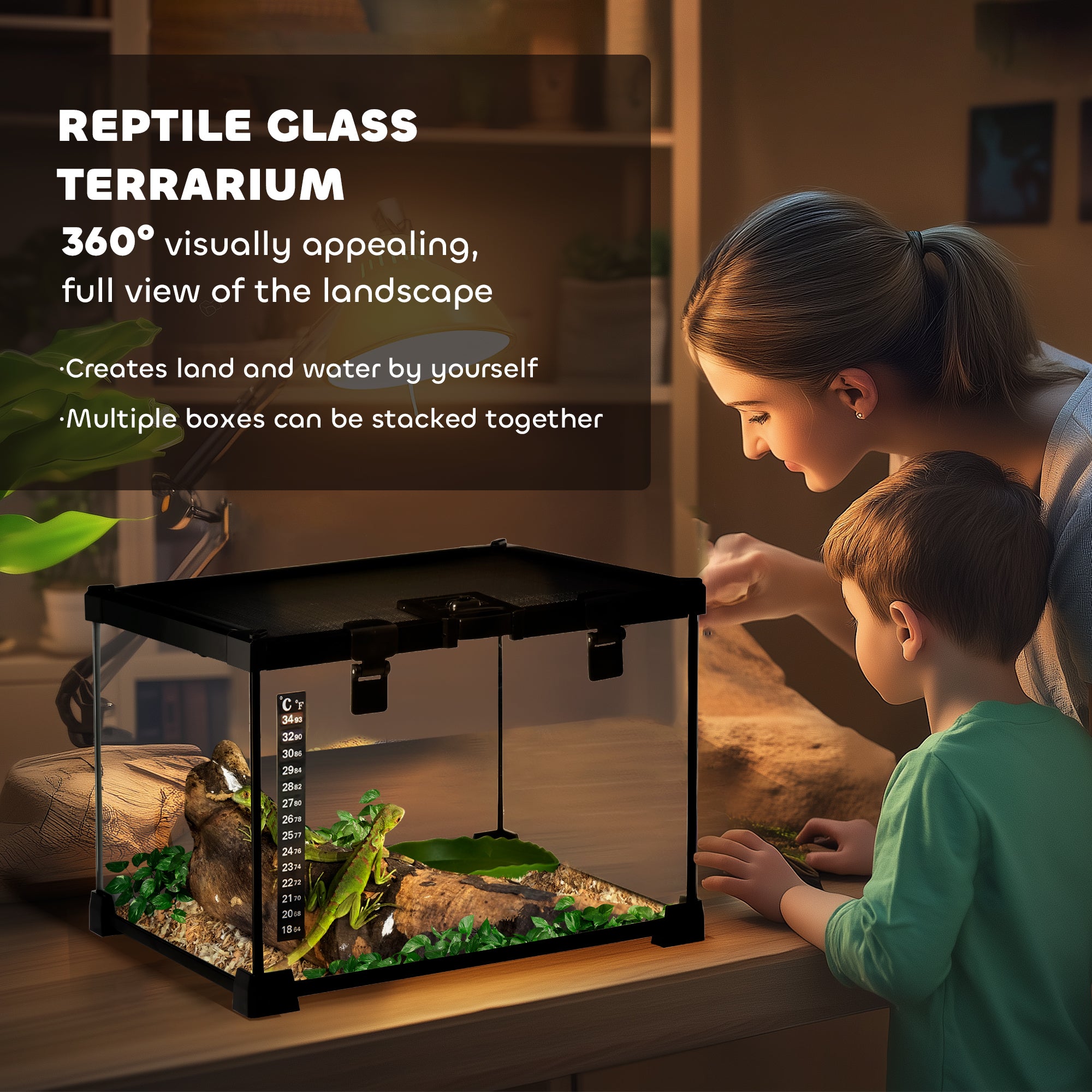 pawhut-terrarium-360-anti-vasion-30x30x20-cm-avec-bassin image 6