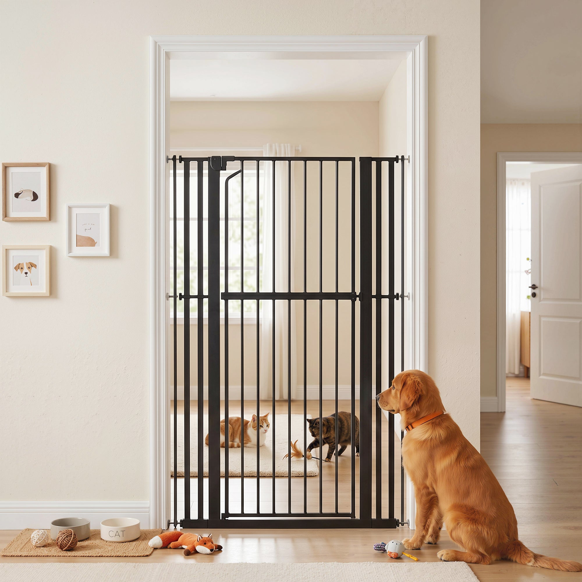 pawhut-barri-re-extra-haute-160-cm-pour-chats-et-chiens-largeur-76-104-cm-avec-f image 4
