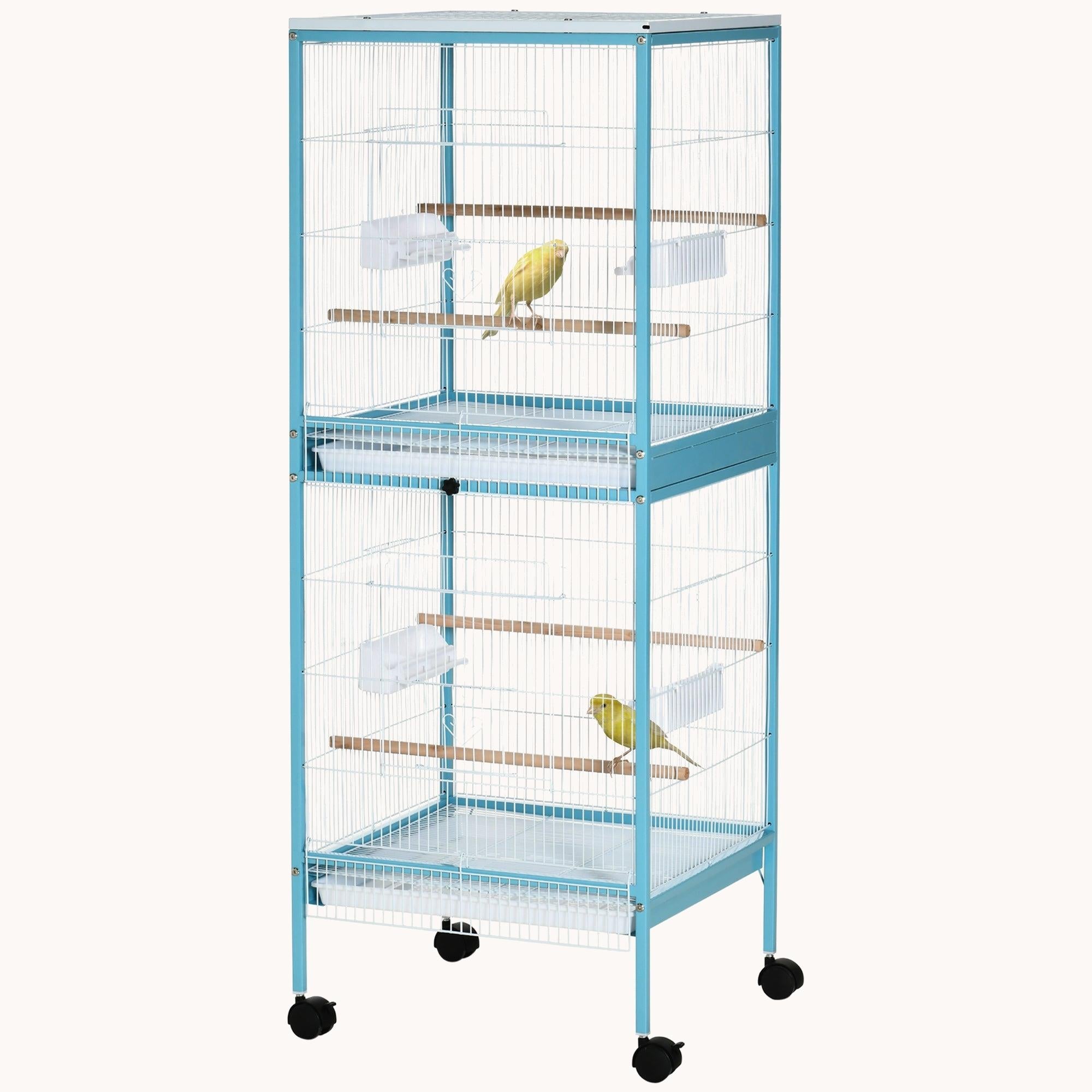 pawhut-grande-cage-oiseaux-55-bleu-clair-avec-4-portes-canari-pinson-conure image 3