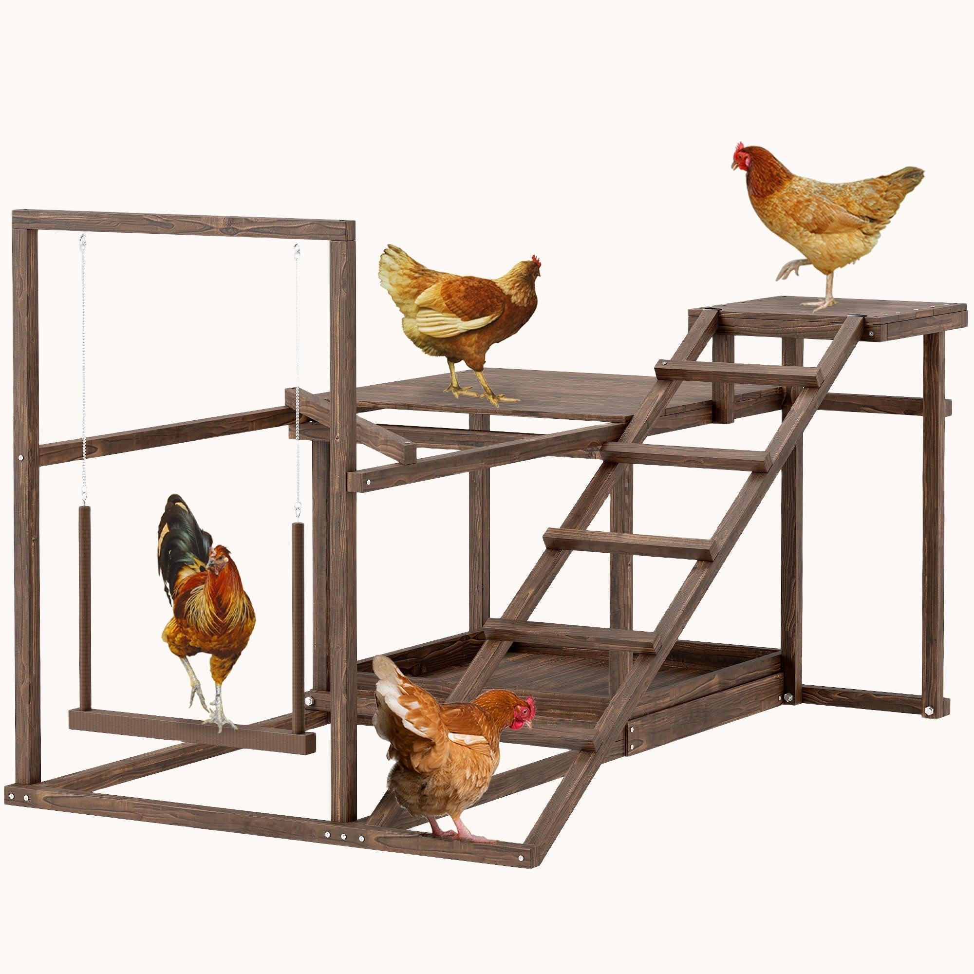 pawhut-parc-d-activit-s-en-bois-pour-poules-avec-perchoir-balan-oire-chelle-caf image 1