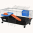 pawhut-cage-petits-animaux-35-roulettes-avec-plateforme-rampe-et-biberon-noire image 2